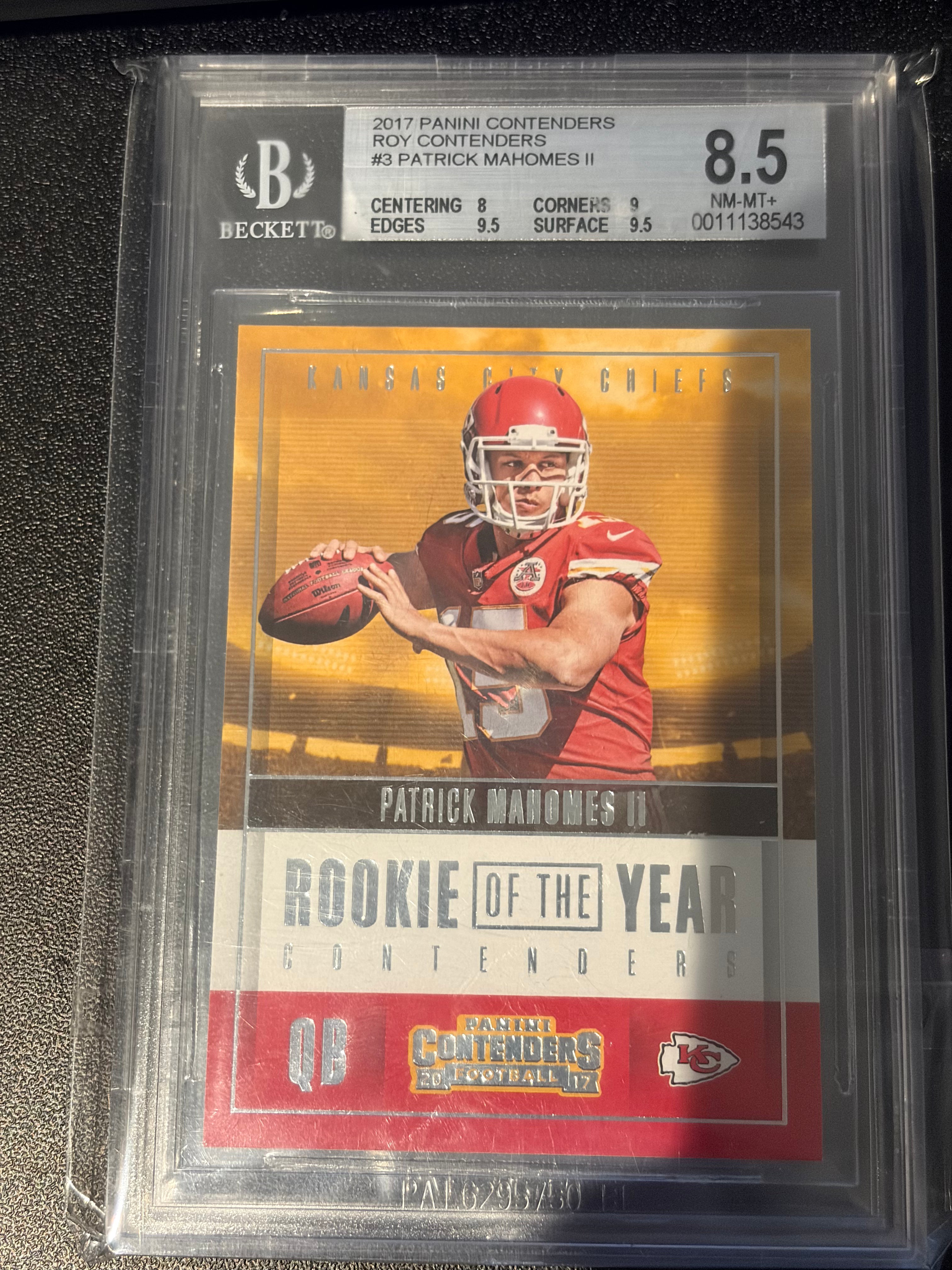2017 Panini Contenders Patrick Mahomes II Rookie Contenders #RY-3 BGS 8.5