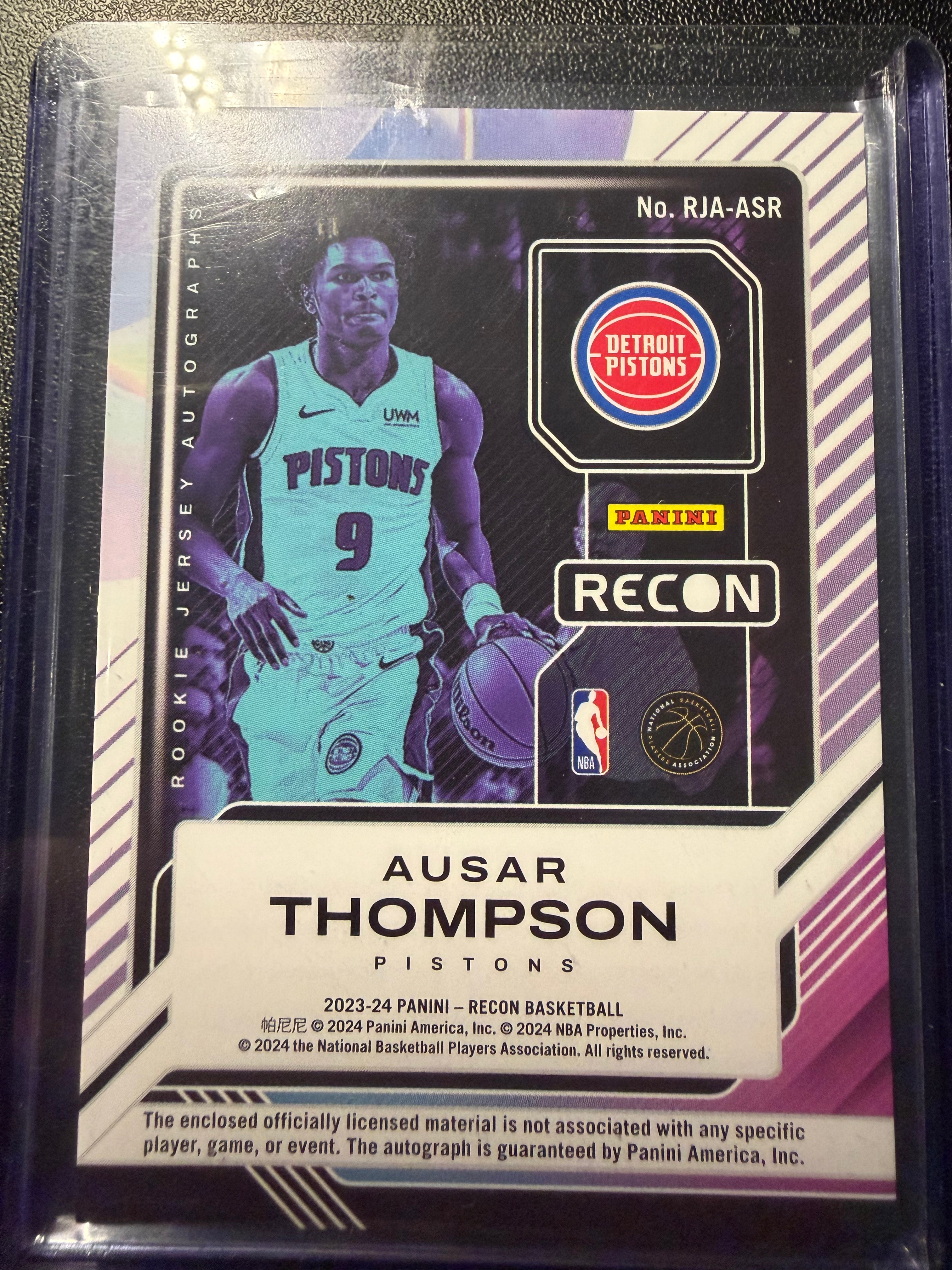 2023-24 Panini Recon - Ausar Thompson RC Rookie Auto Patch Silver #d/75