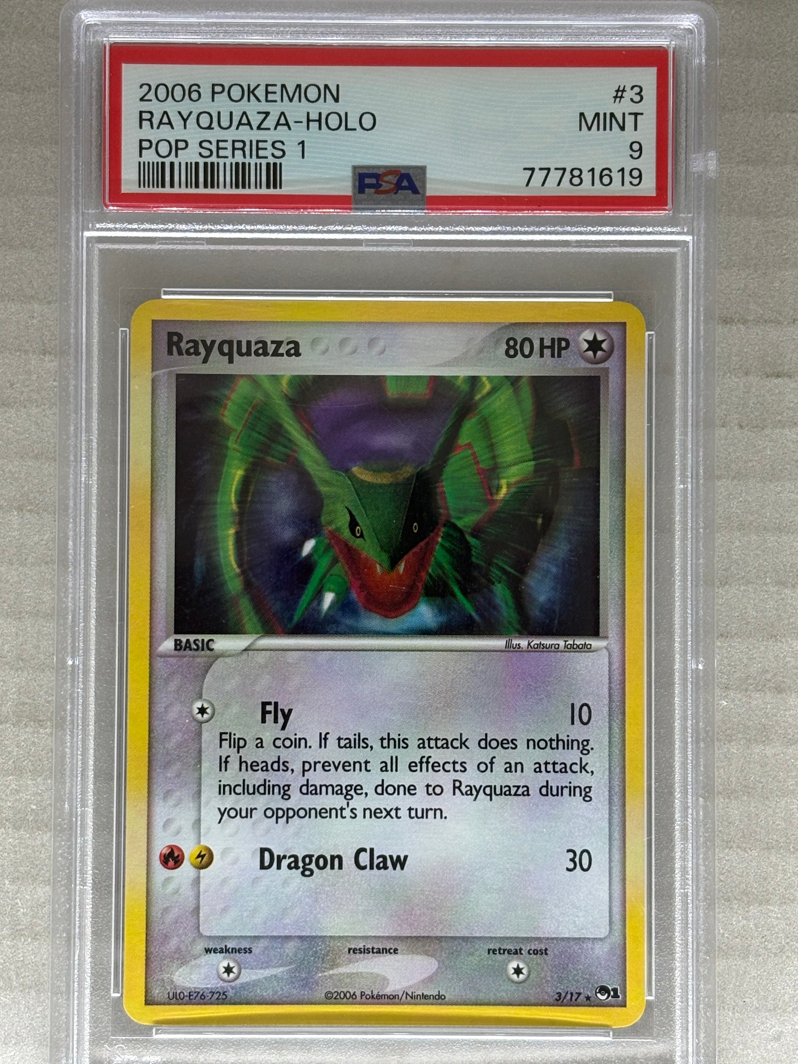 2006 Pokemon Rayquaza - Holo POP Series 1 PSA 9