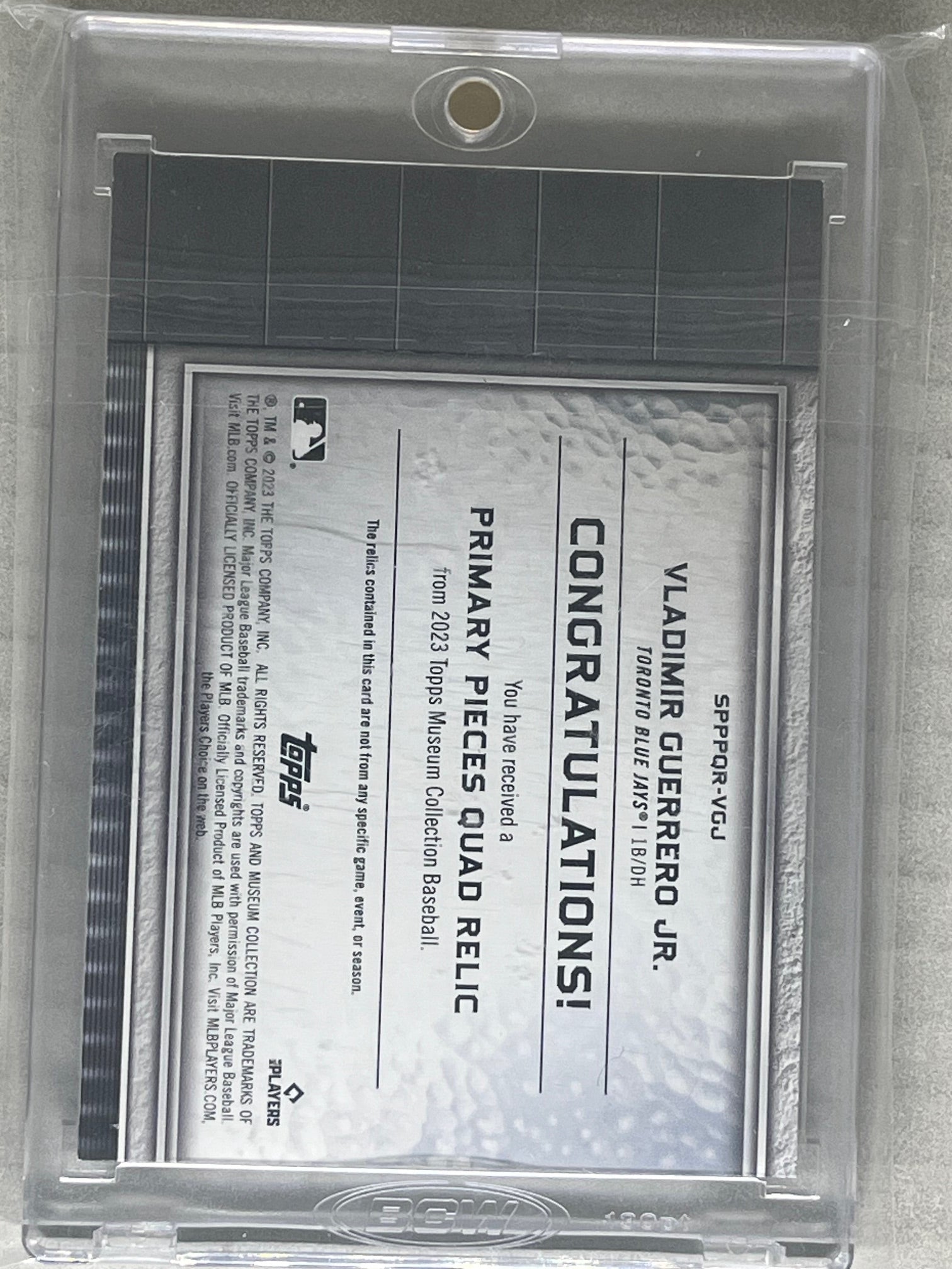 2023 Topps Museum Collection Vladimir Guerrero Primary Pieces Quad Relic 1/1