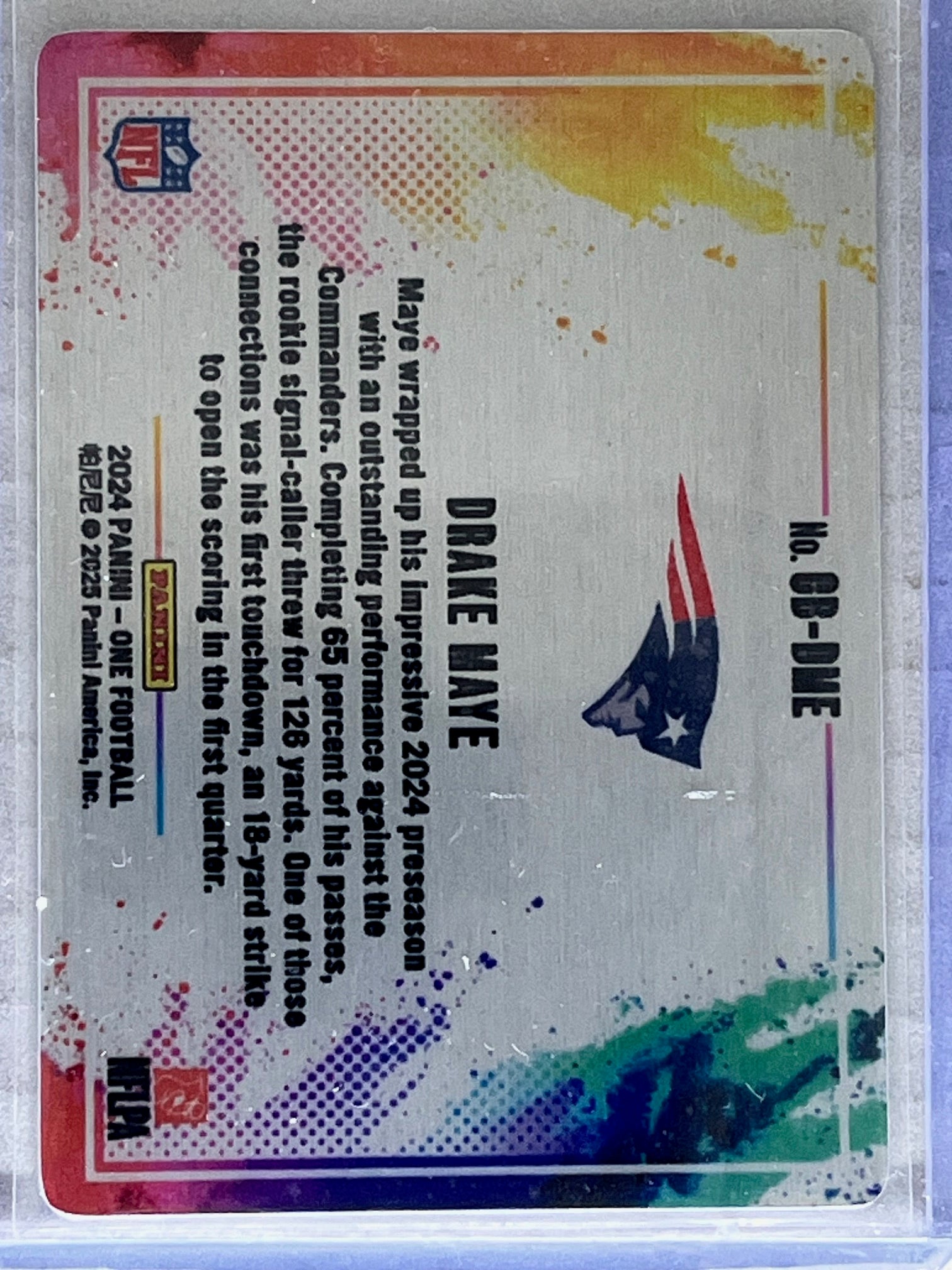 2024 Panini One Drake Maye Color Blast SSP Case Hit