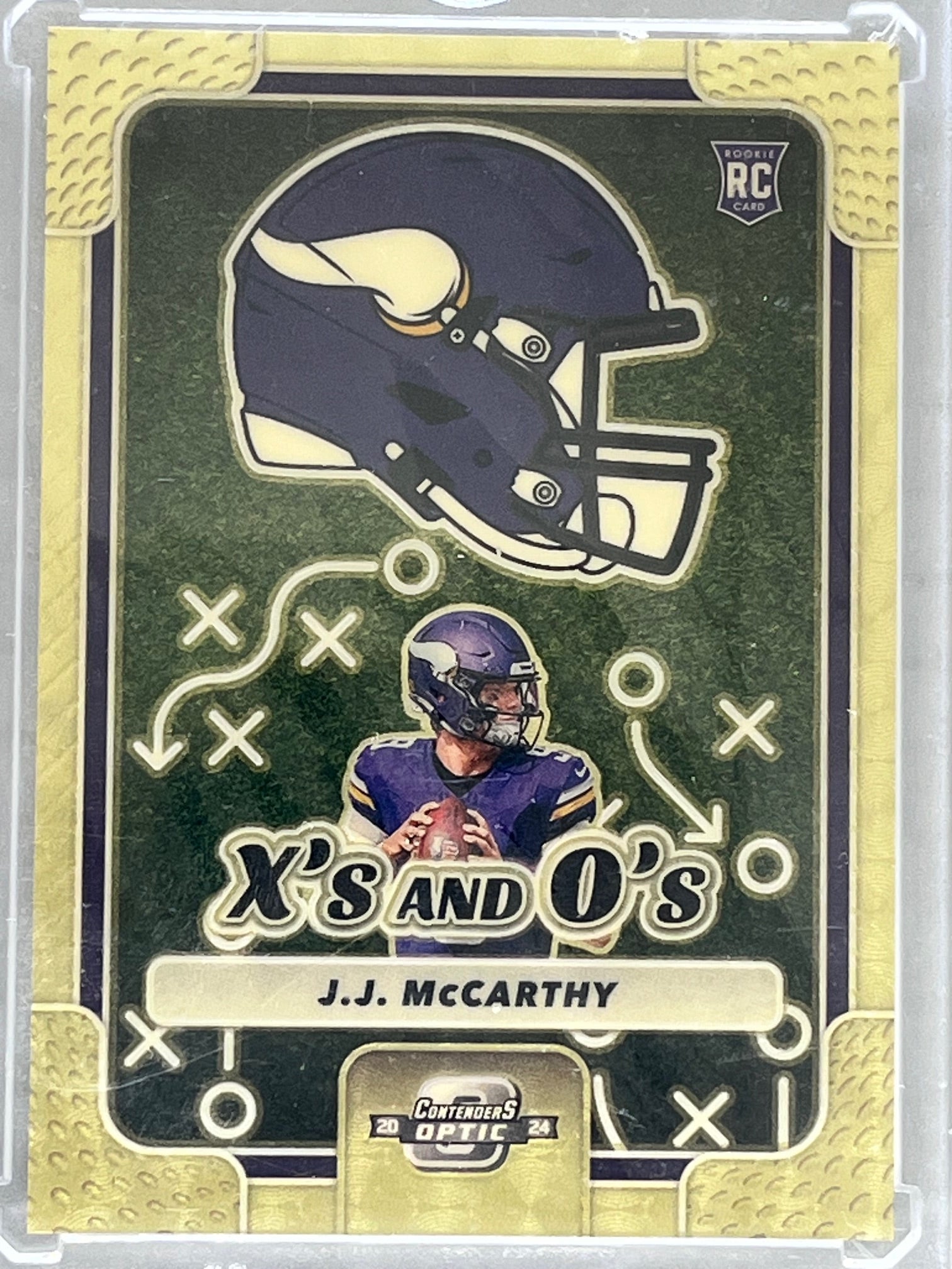 2024 Contenders Optic Gold Vinyl X's and O's JJ McCarthy 1/1
