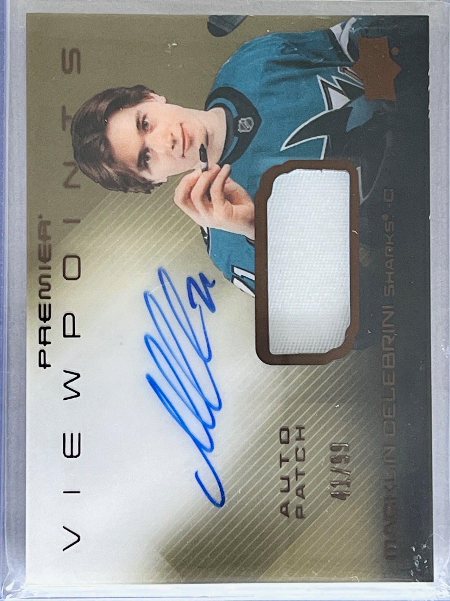 2024-25 Upper Deck Viewpoints Auto Patch Bronze RC Macklin Celebrini /99 #V-MC