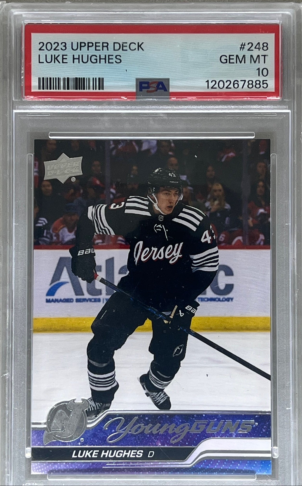 2023-24 Upper Deck Luke Hughes Young Guns #248 PSA 10