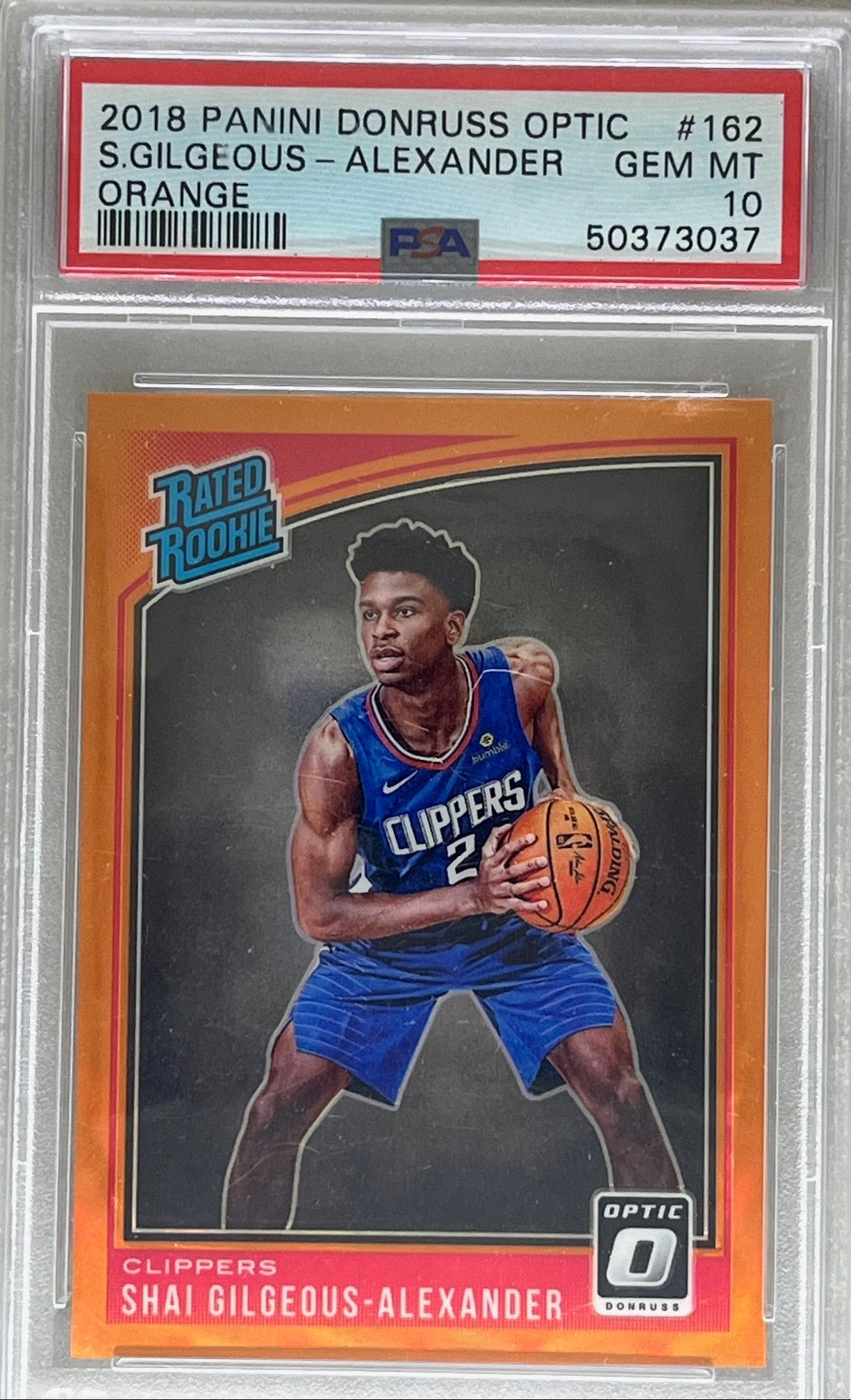 2018 Panini Donruss Optic Shai Gilgeous-Alexander #162 Orange PSA 10