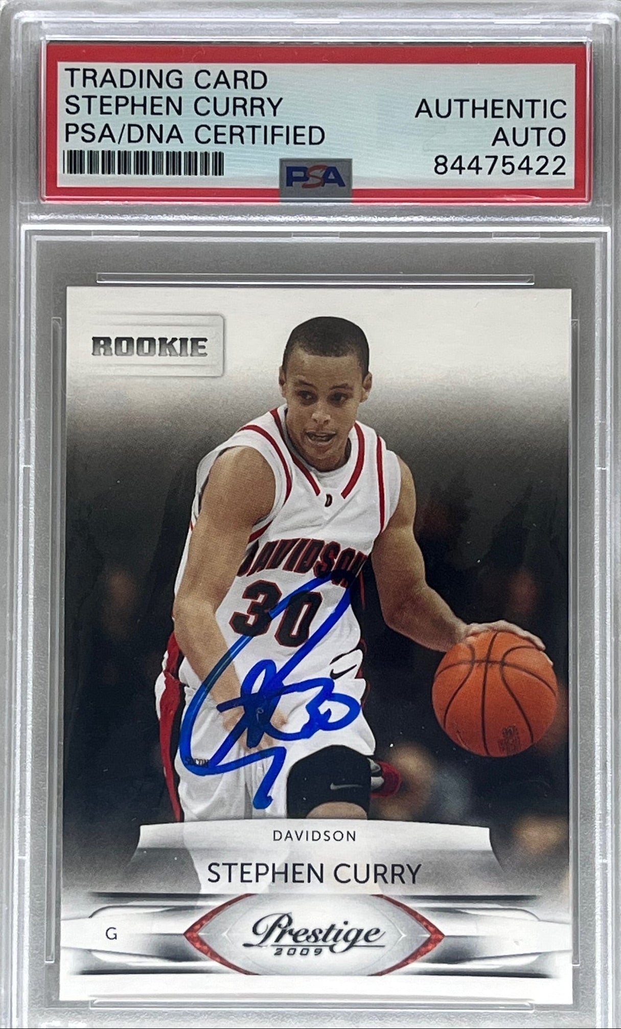 2009 Prestige Stephen Curry Autograph Rookie Card #230 PSA Authentic Auto