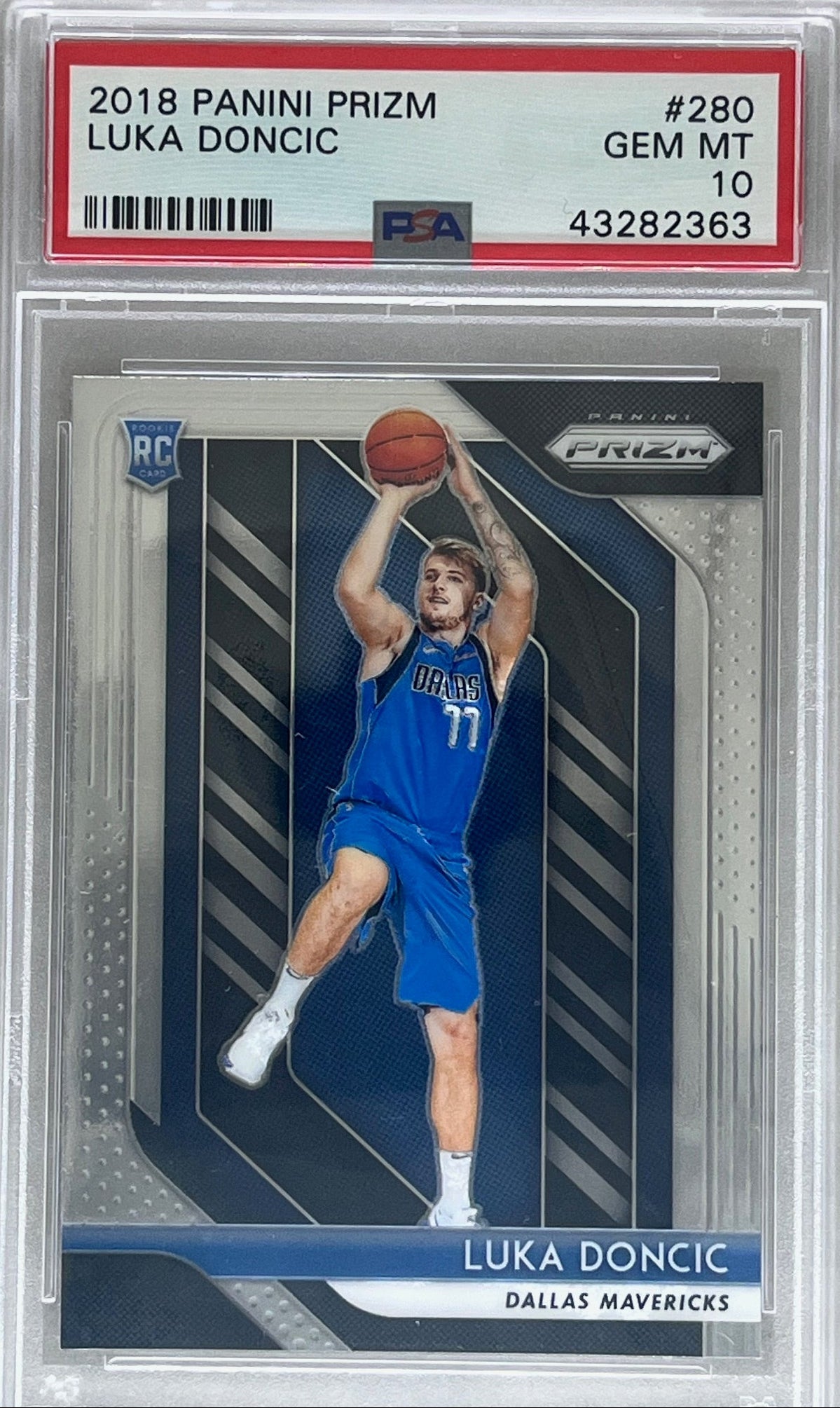 2018-19 Luka Doncic Panini Prizm #280 Dallas Mavericks RC Rookie PSA 10
