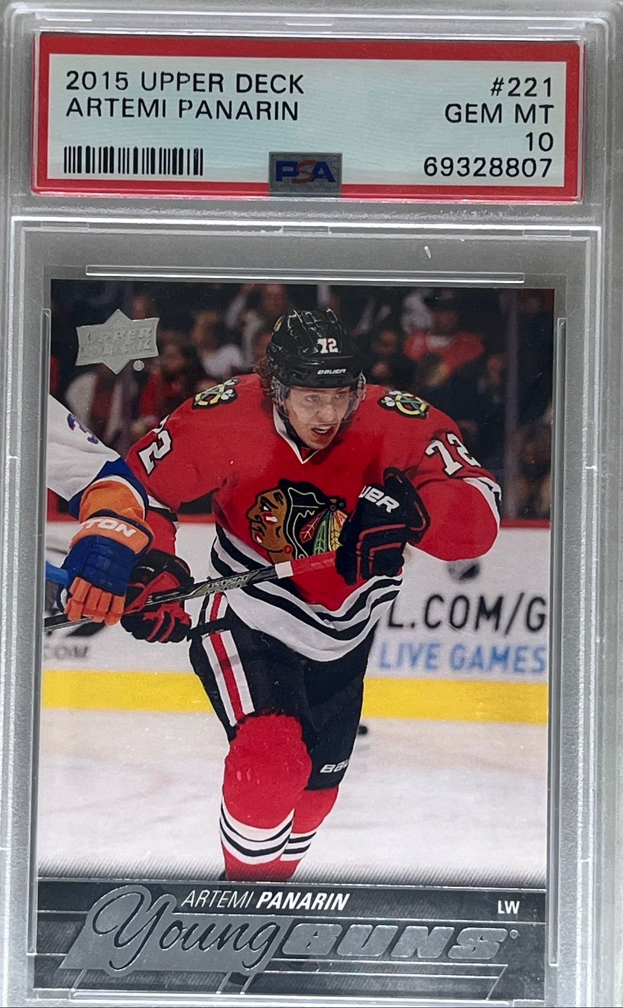2015-16 Upper Deck Artemi Panarin Rookie Young Guns RC #221 PSA 10