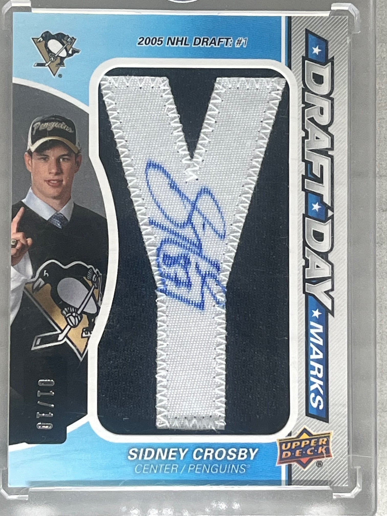 2015-16 SP Game Used Draft Day Marks Sidney Crosby /10 "Y"