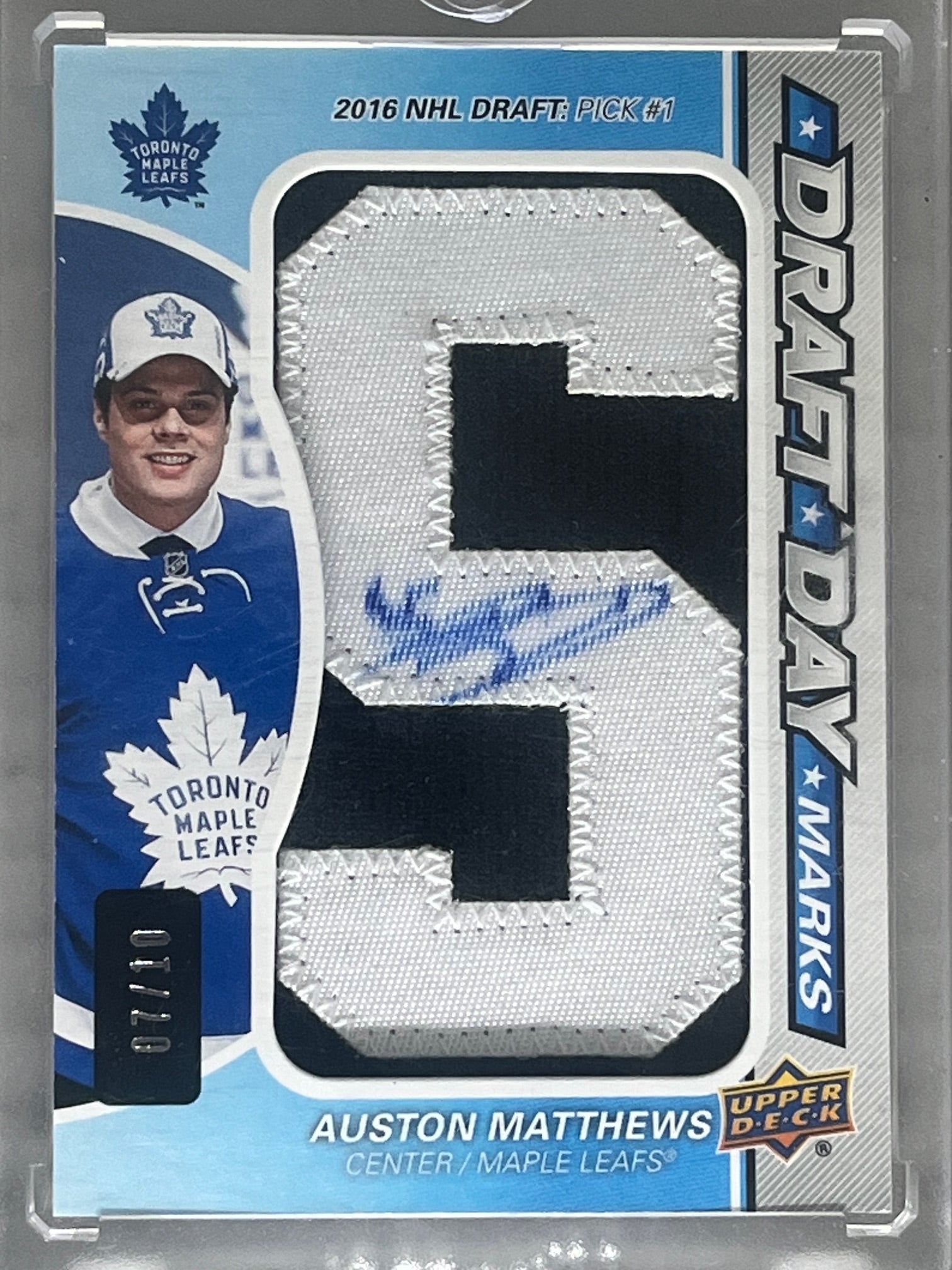 2016-17 Sp Game Used Draft Day Marks Auston Matthews RC "S" /10