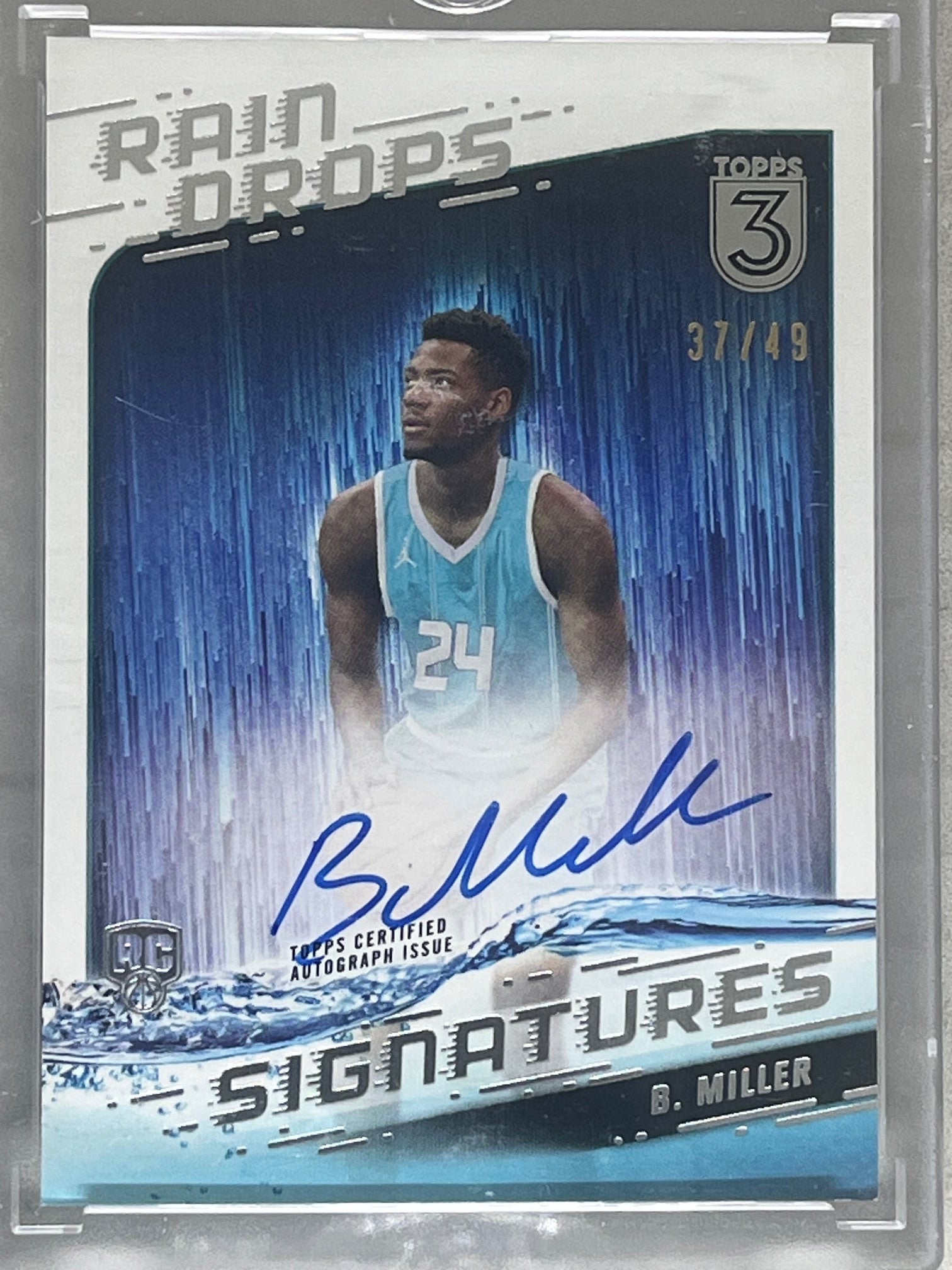 2024 Topps 3 Rain Drops Brandon Miller Auto /49 RC