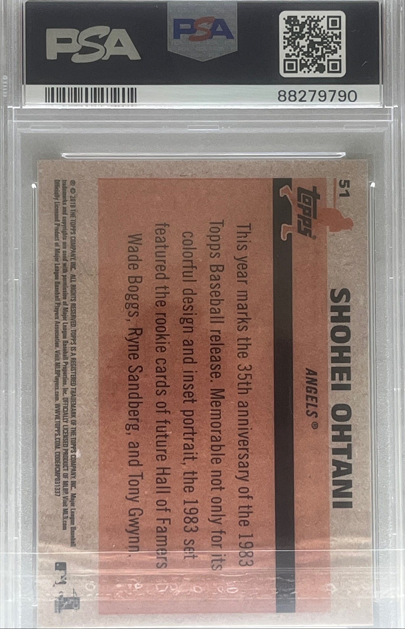 2018 Topps Silver Pack Shohei Ohtani 1983 Chrome Promo Rookie Card PSA 8