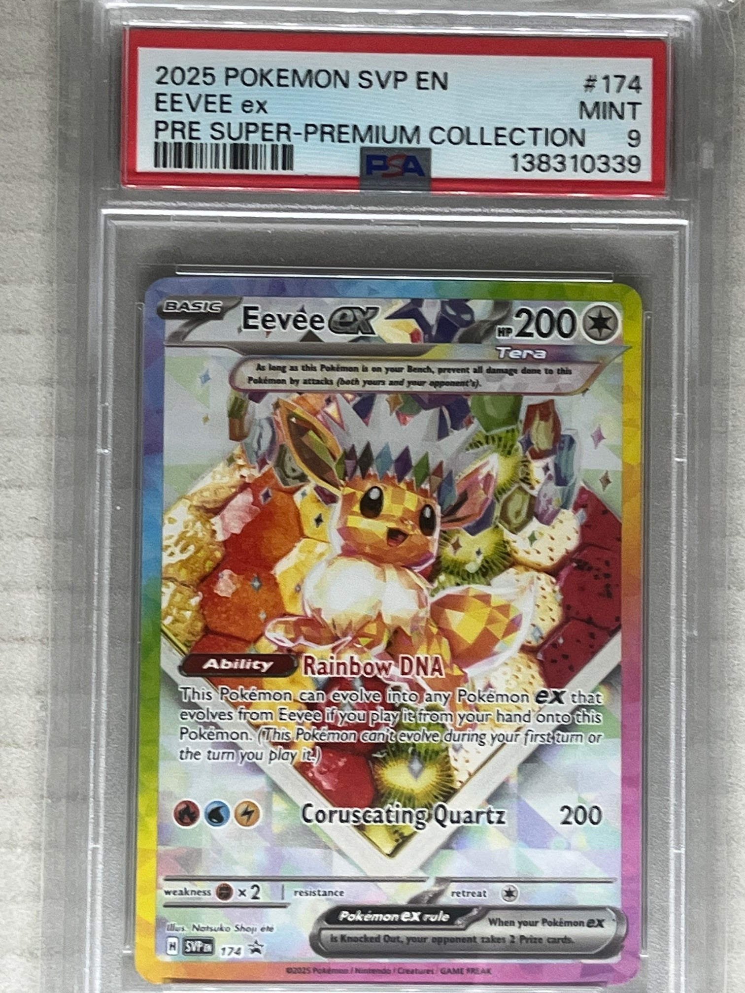 2025 Pokemon Eevee Ex Scarlet & Violet Promo Prismatic Super Premium #174 PSA 9 Mint