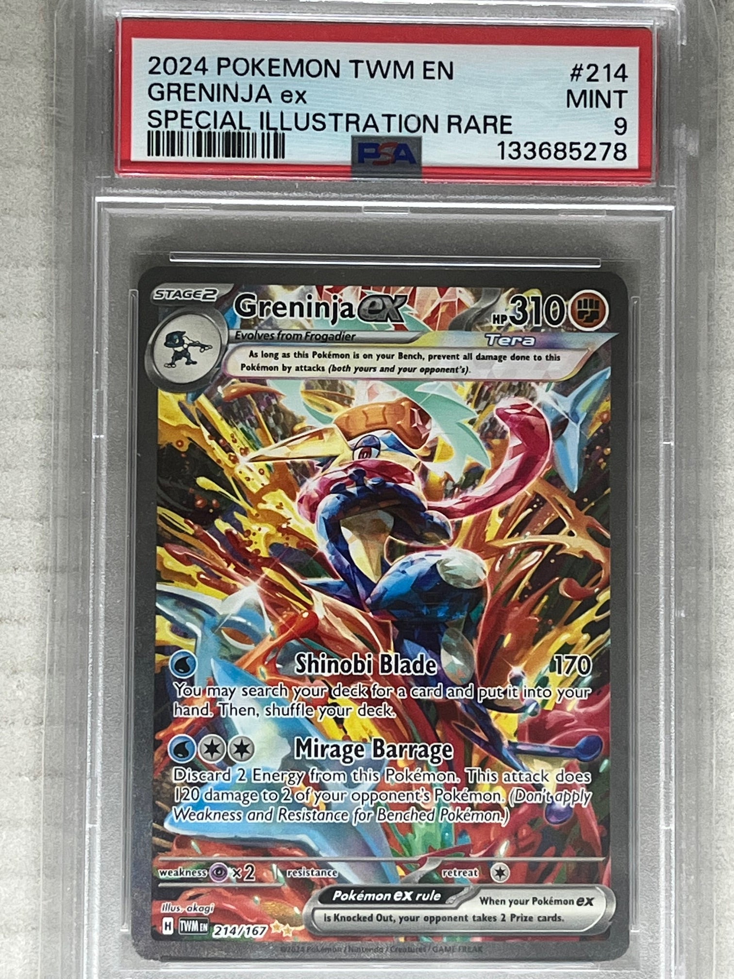 2024 Pokemon Twilight Masquerade Special Illustration Rare #214 Greninja PSA 9