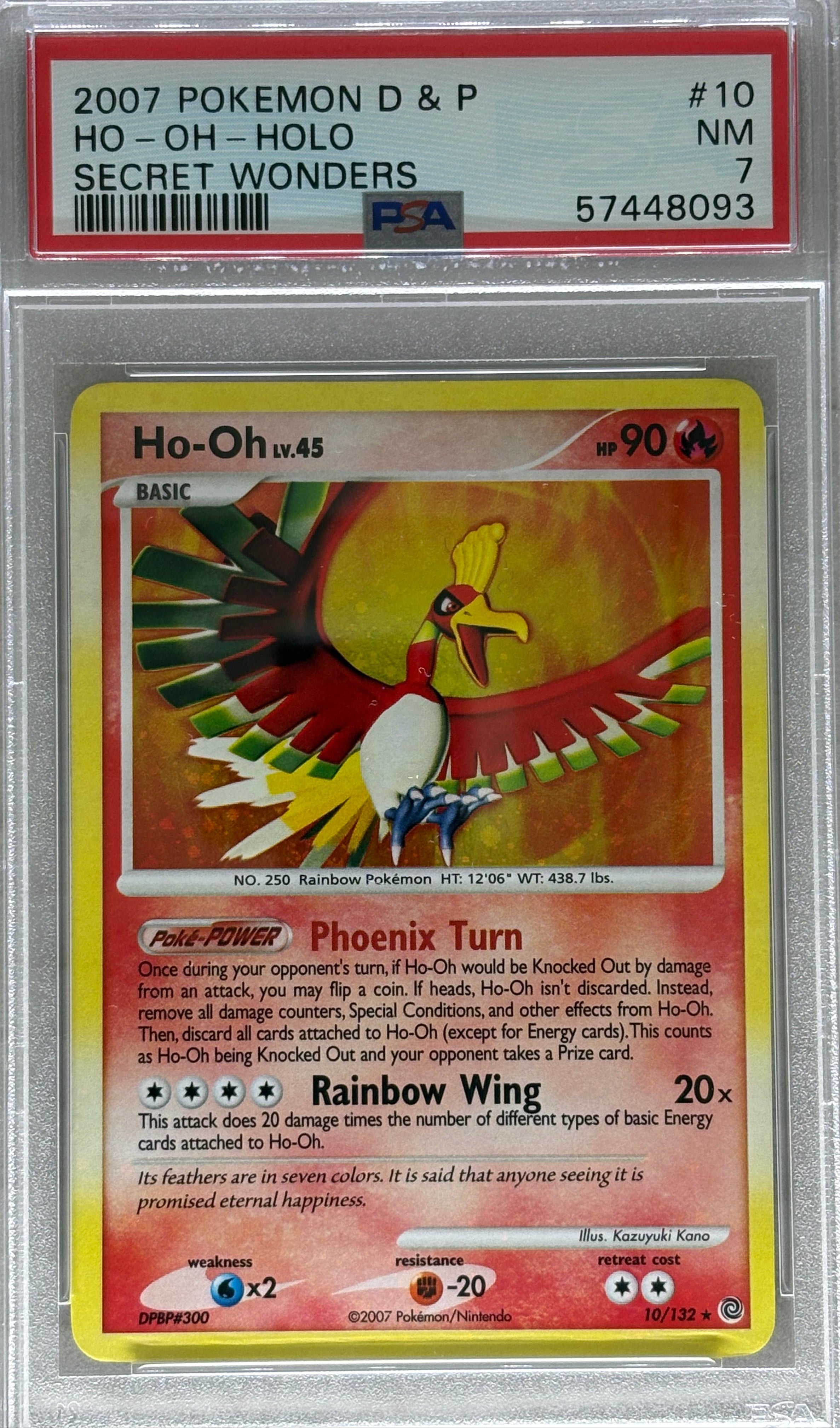 2007 D&P Secret Wonders Ho-Oh Holo PSA 7