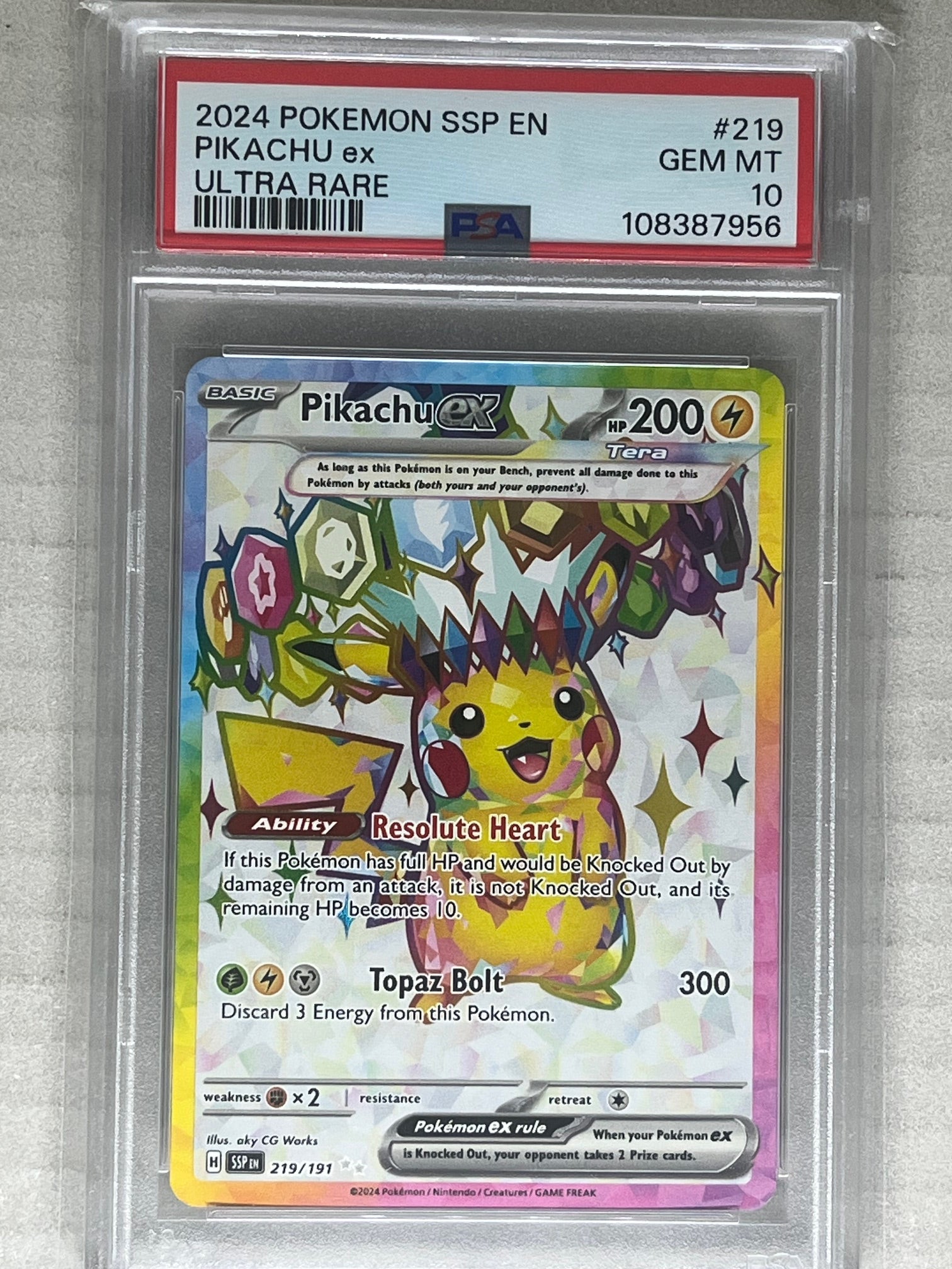 2024 Pokemon Surging Sparks Pikachu Ultra Rare PSA 10