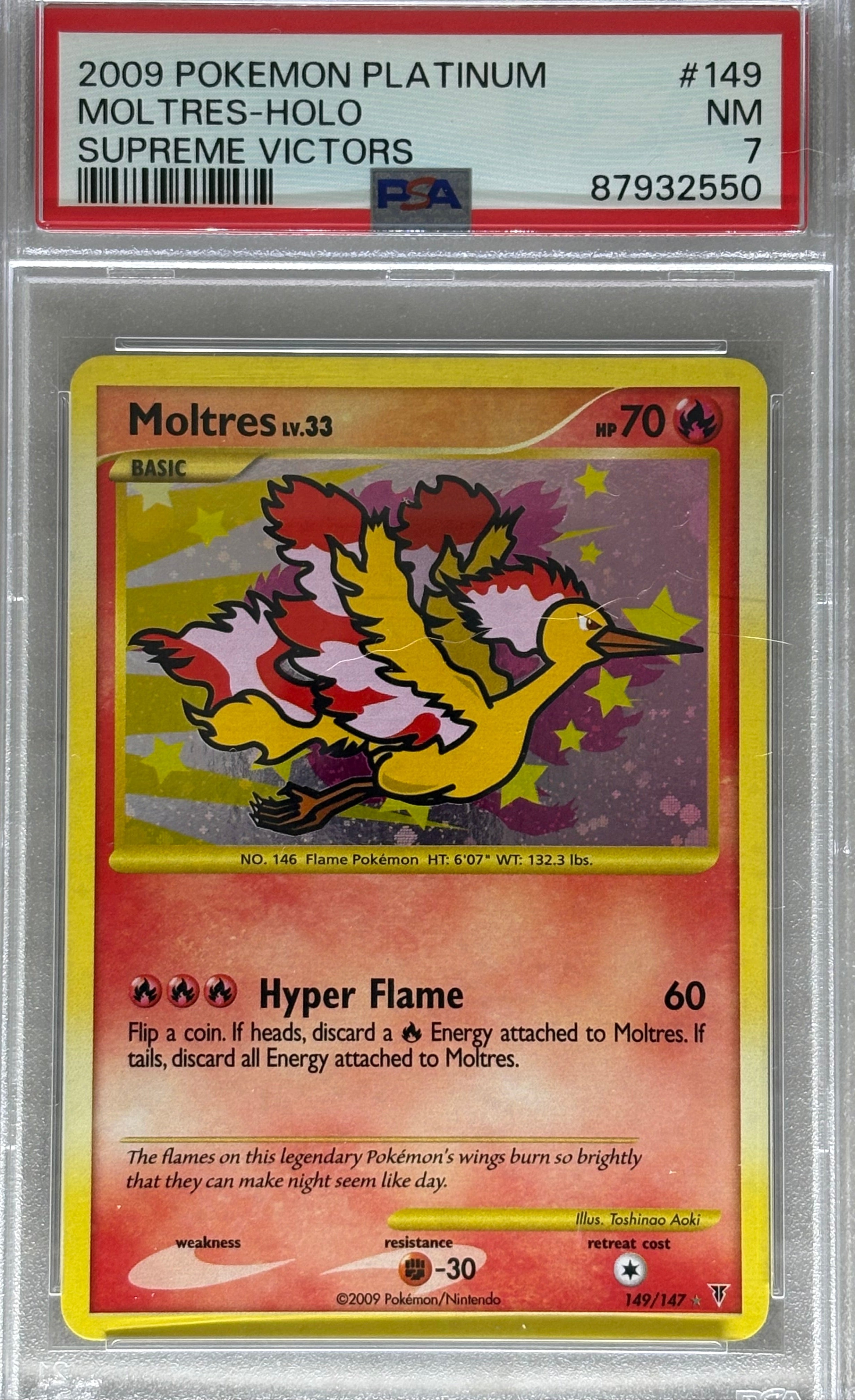 2009 Pokemon Supreme Victors Moltres 149/147 PSA 7
