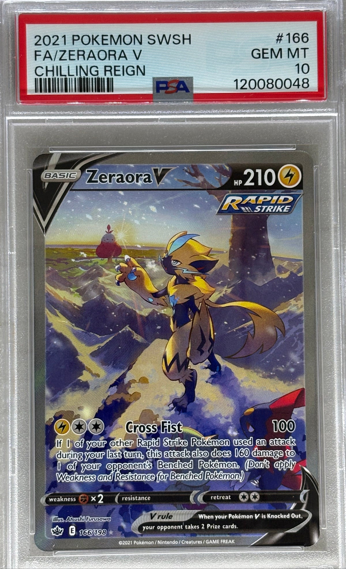 2021 Pokemon SWSH Chilling Reign Zeraora PSA 10
