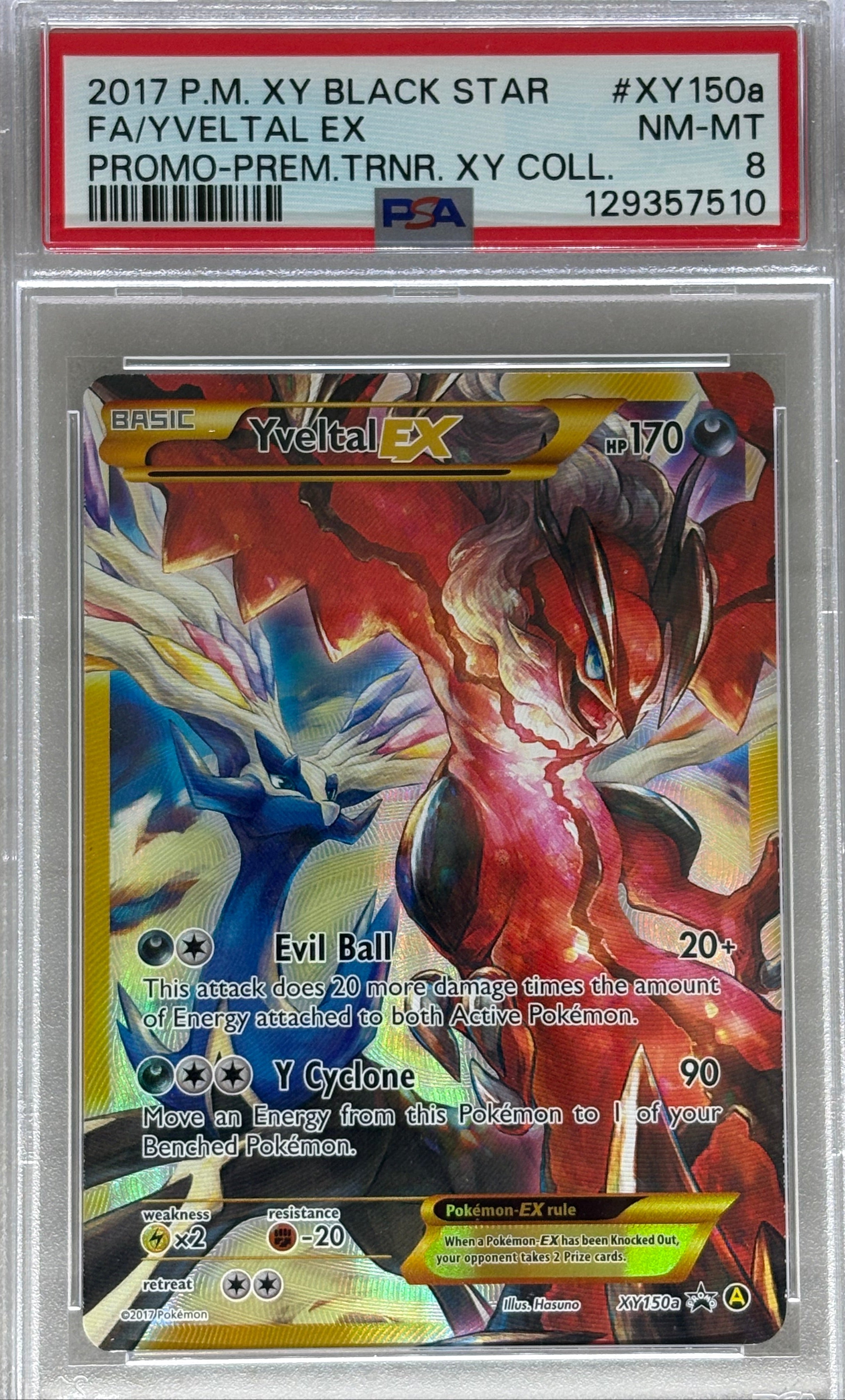 2017 Black Star Promo Yveltal EX PSA 8
