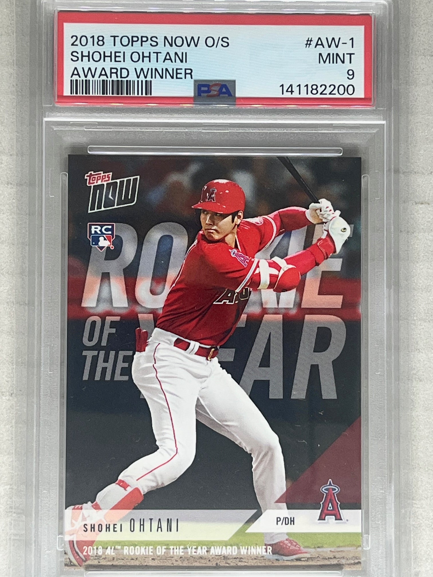 2018 Topps Now Baseball Shohei Ohtani #AW-1 RC Rookie Award Winners PSA 9