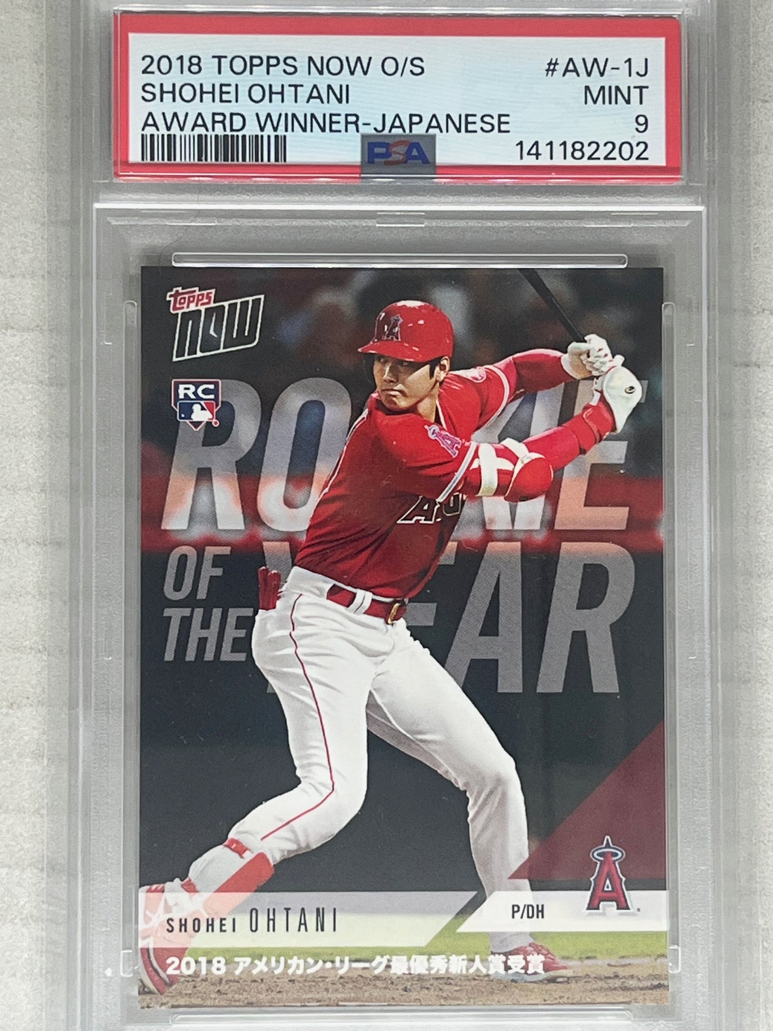 2018 Topps Now Baseball Shohei Ohtani #AW-1J RC Rookie Award Winners PSA 9