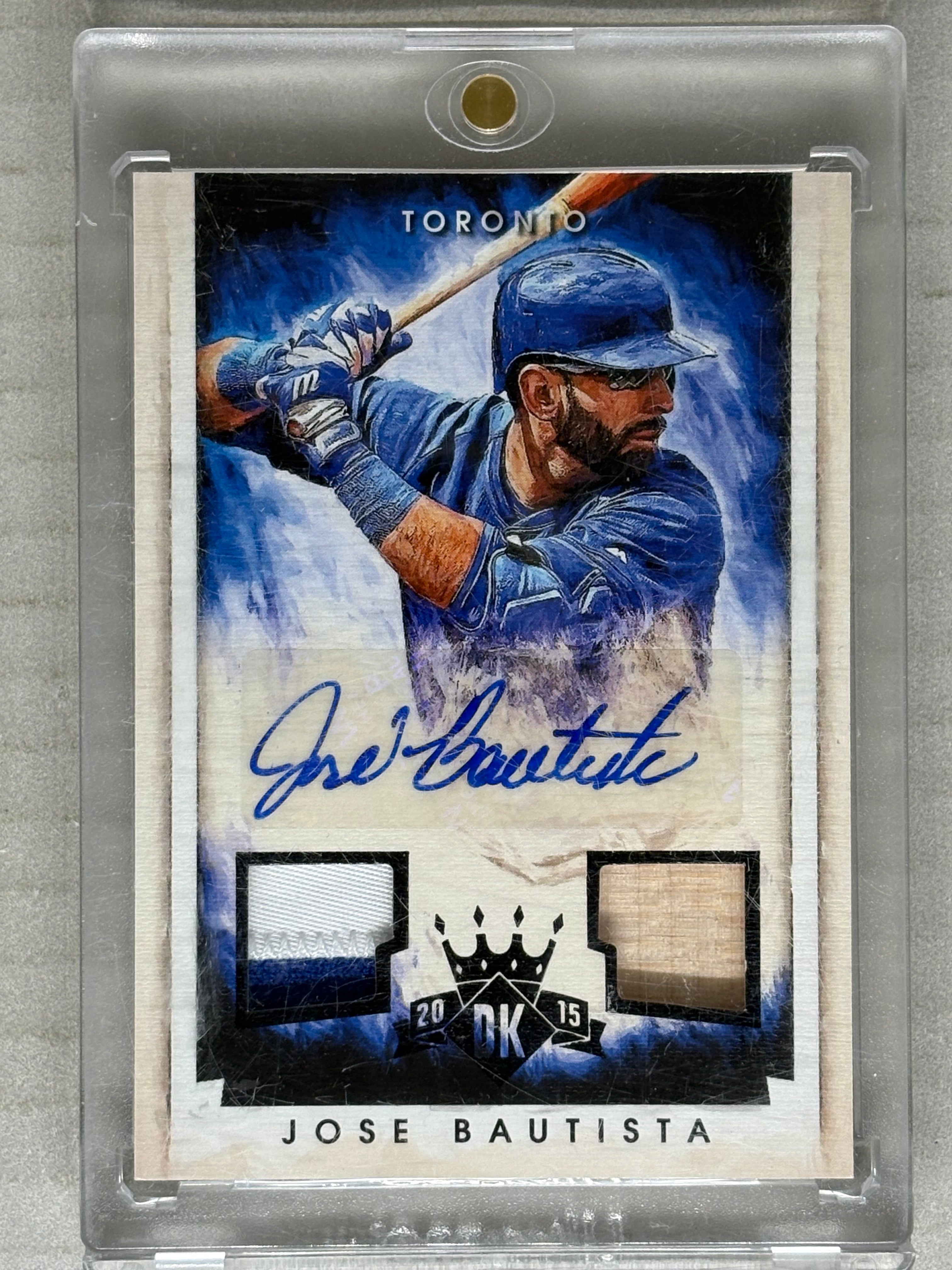2015 Panini Diamond Kings 1/1 Dual Patch Auto Jose Bautista