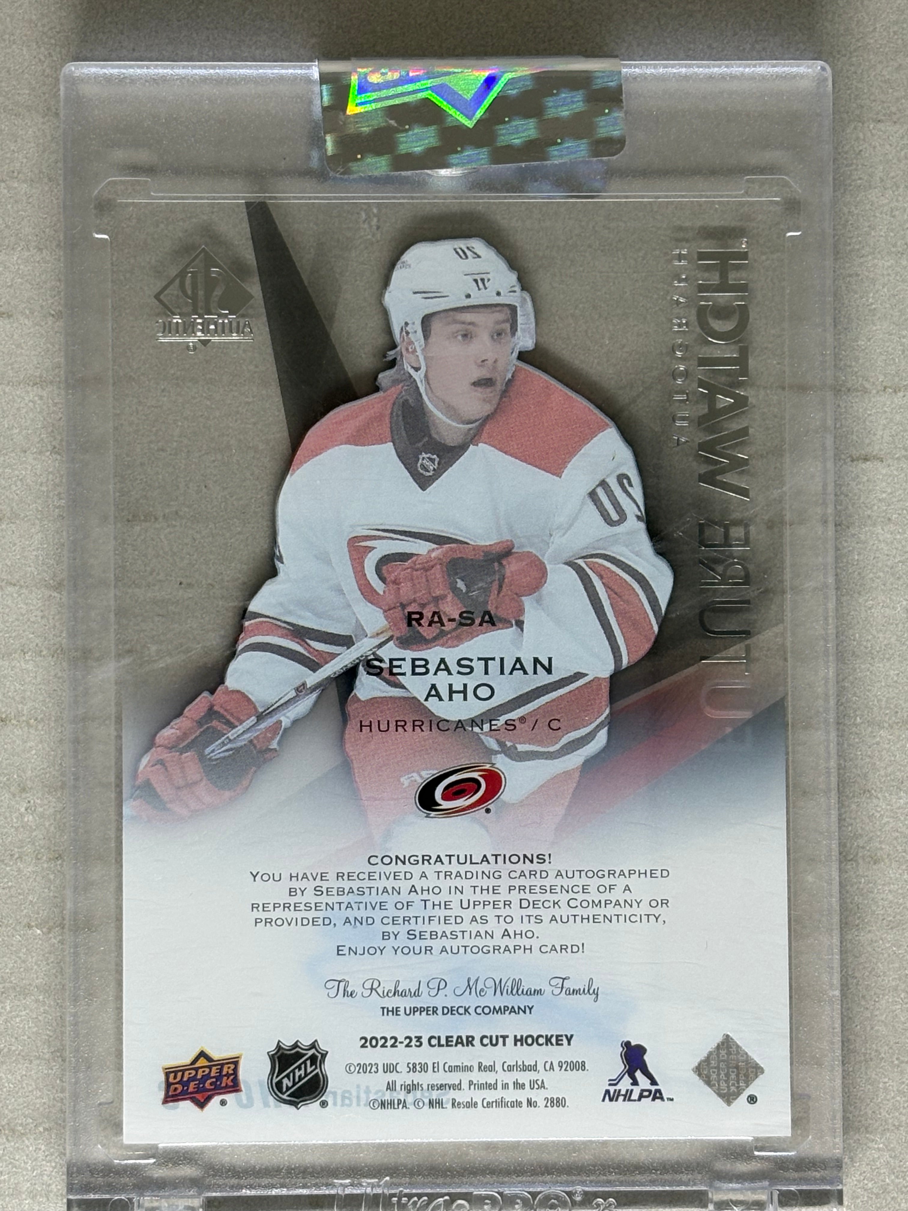 2022-23 Clear Cut Future Watch Auto Sebastian Aho