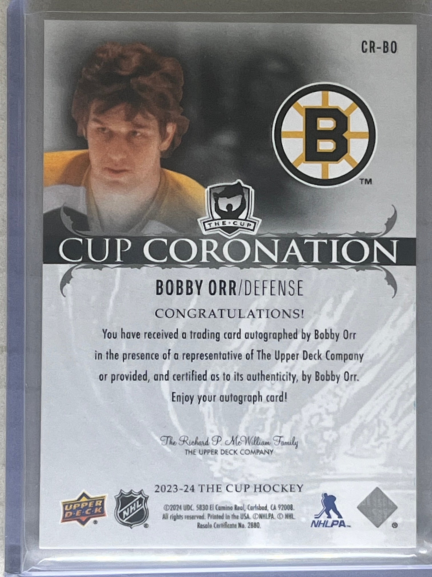 2023-24 The Cup Cup Coronation Auto 24/25 Bobby Orr