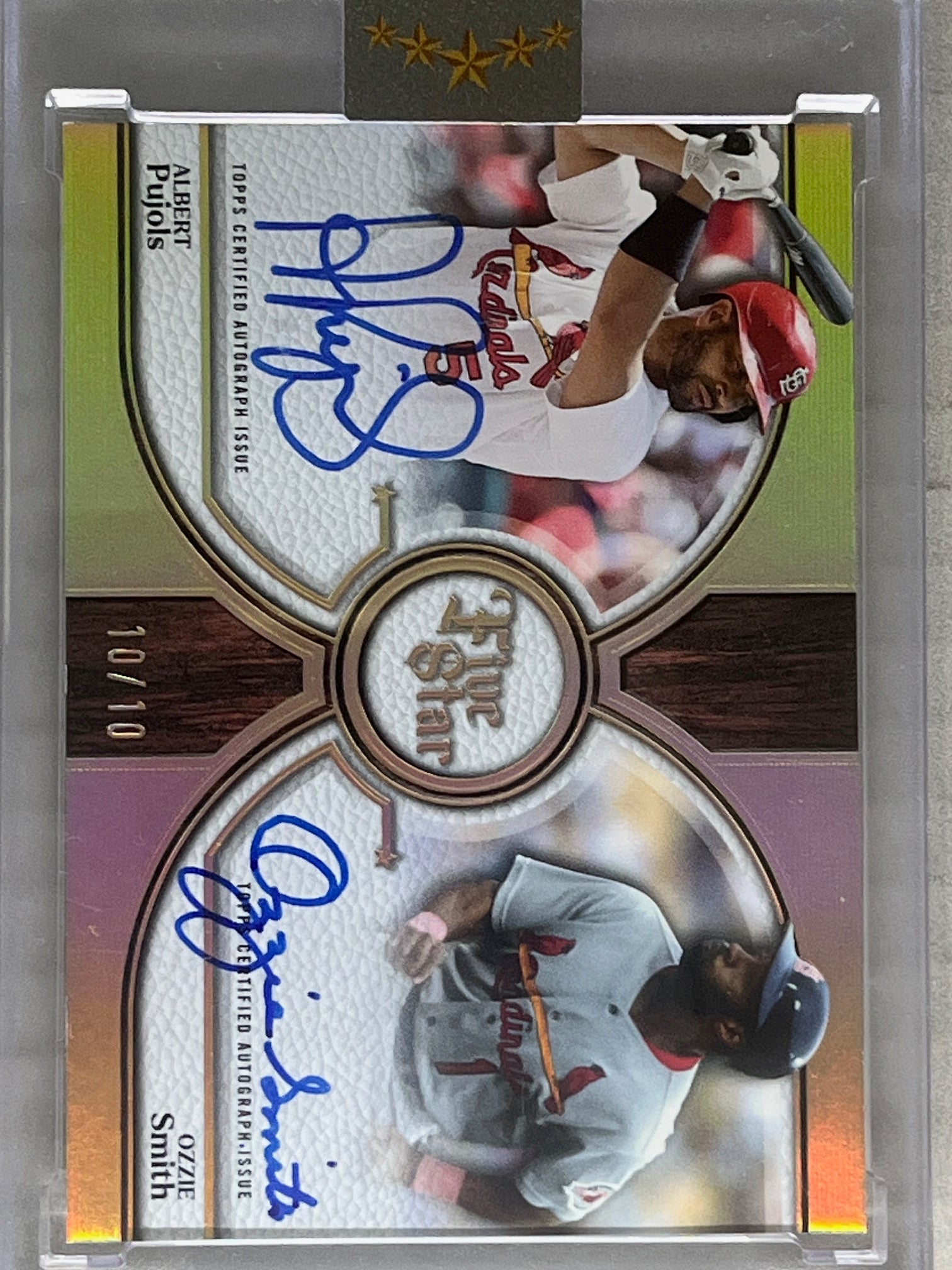 2025 Topps Five Star Albert Pujols / Ozzie Smith Dual Auto Gold #/10