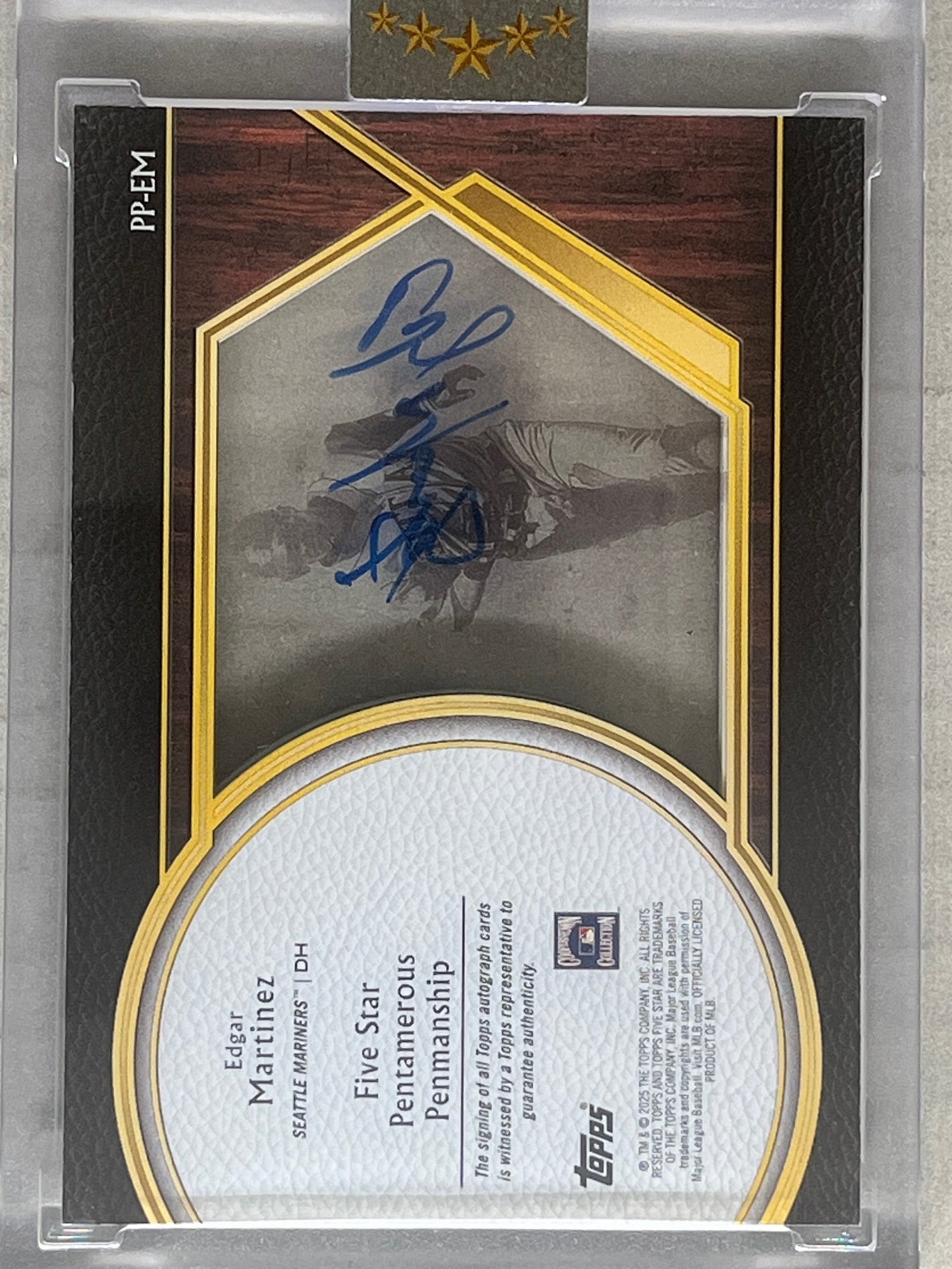 2025 Topps Five Star Edgar Martinez Pentamerous Penmanship Gold Auto #/5