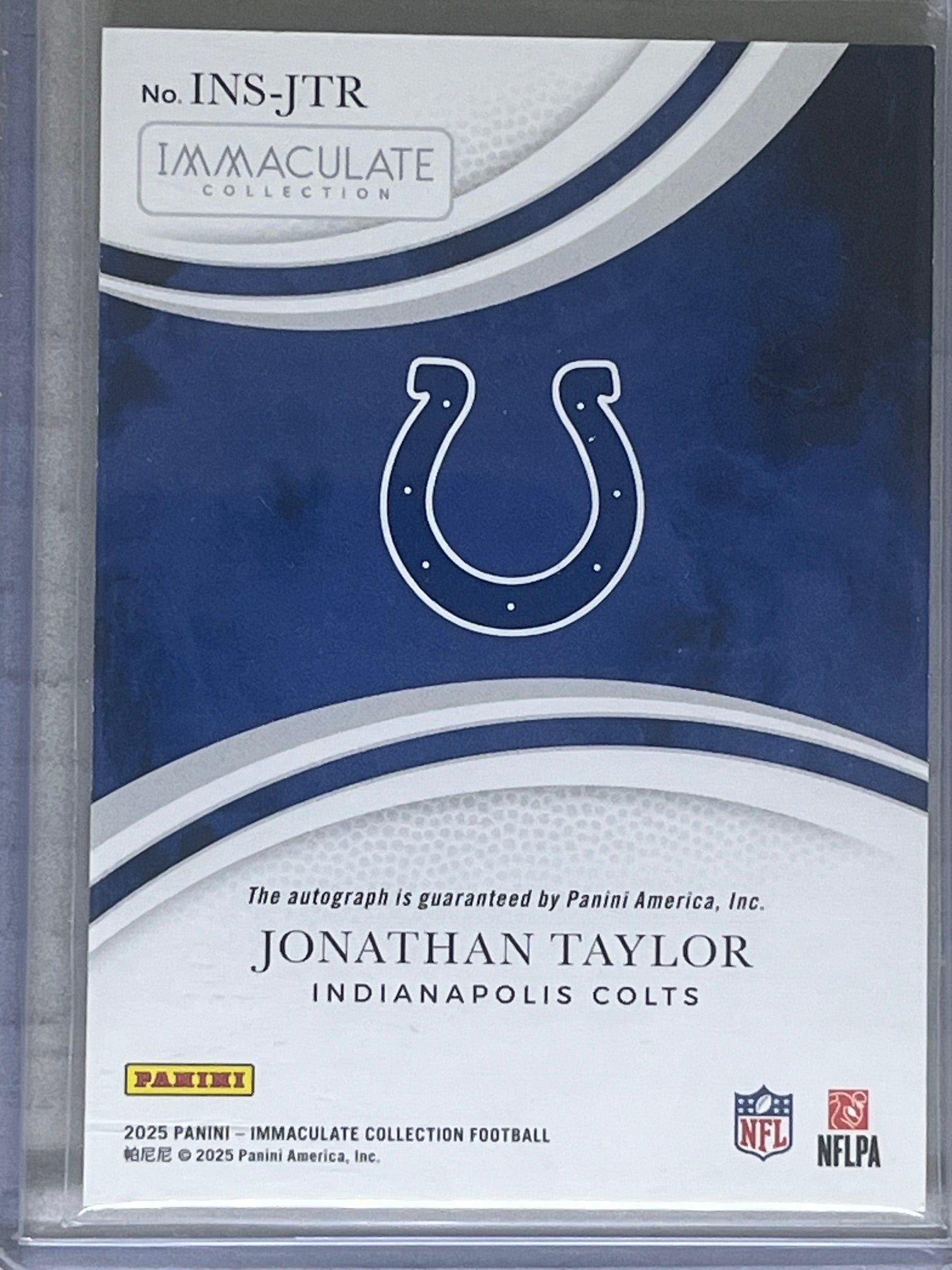2025 Panini Immaculate Immaculate Numbers Signatures Jonathan Taylor #INS-14 /99