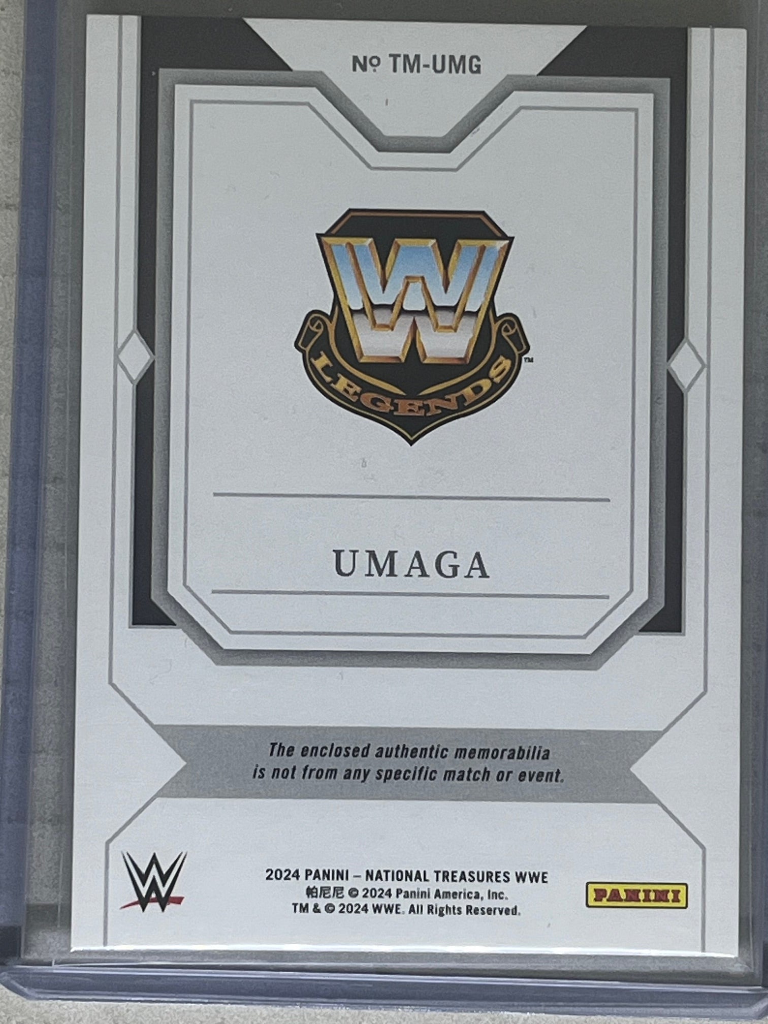 2024 Panini National Treasures WWE Umaga Time Line Patch Emerald /5