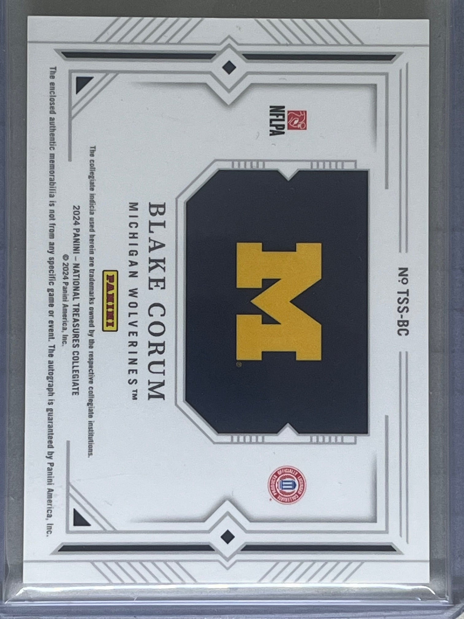 2024 National Treasures Collegiate Blake Corum  Rookie On Card Auto /49