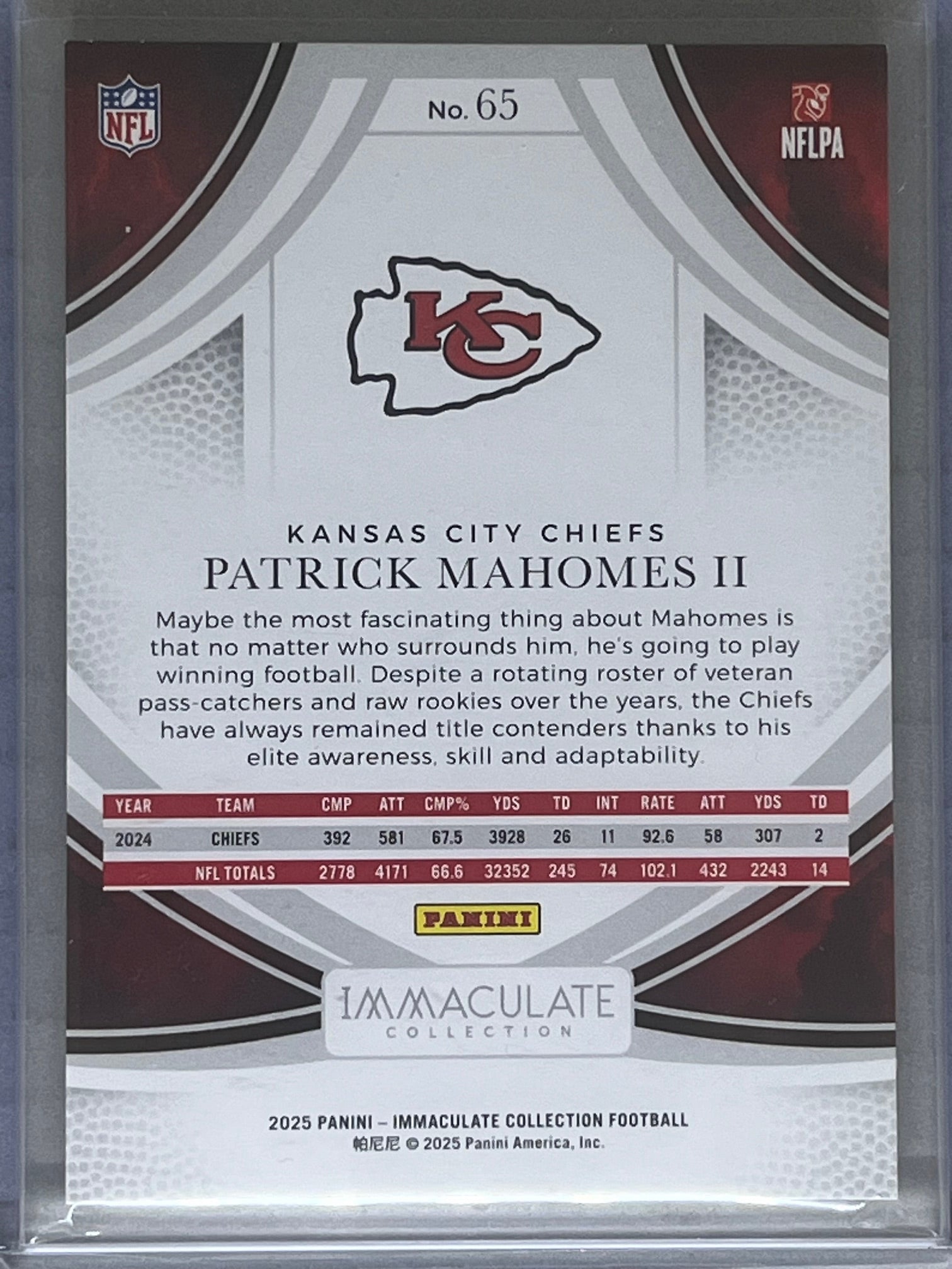 2025 Panini Immaculate Collection - Cleats Patrick Mahomes II #65 Blue /50