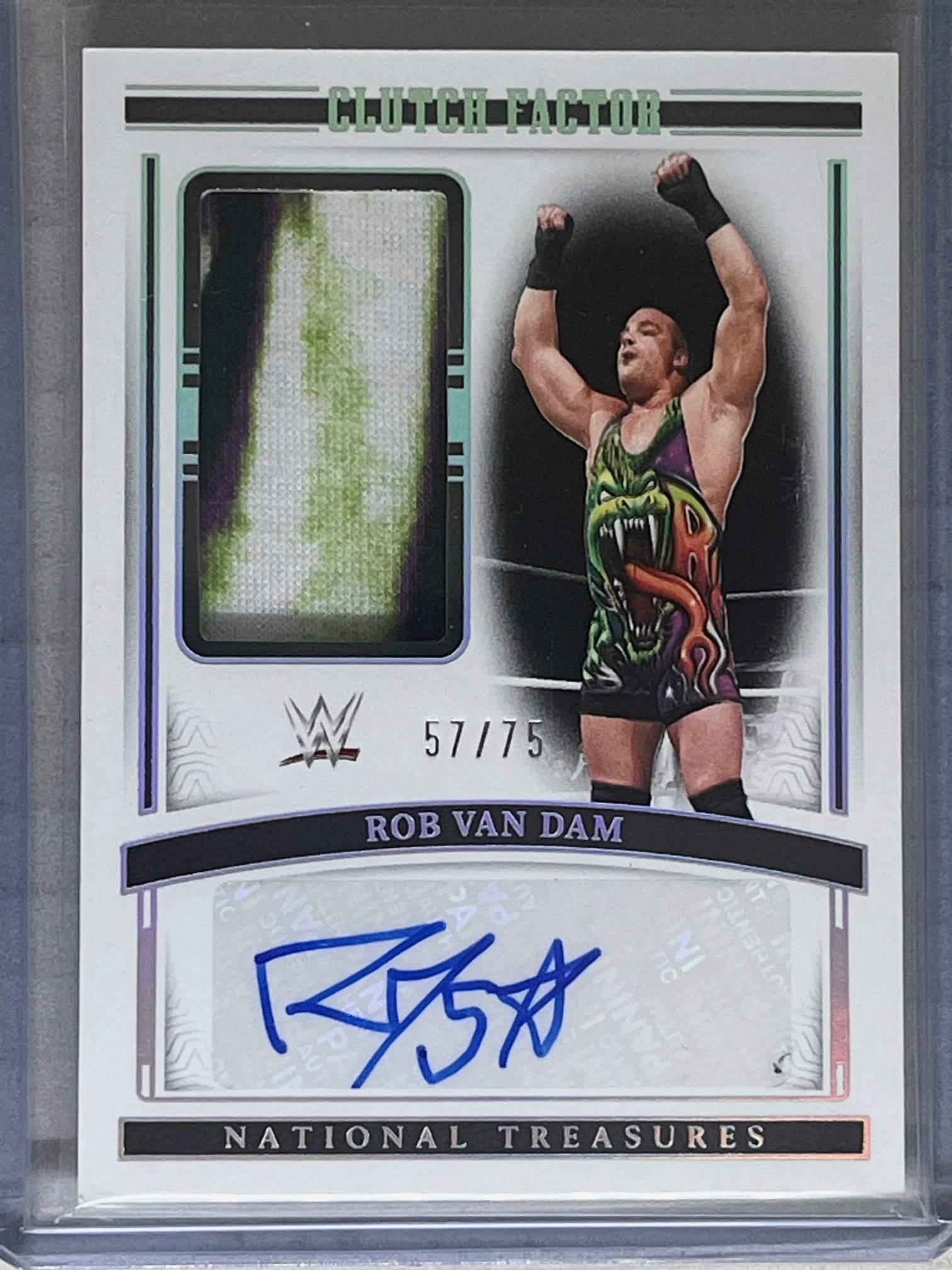2024 Panini National Treasures WWE - Clutch Factor Auto Relic #/75 Rob Van Dam