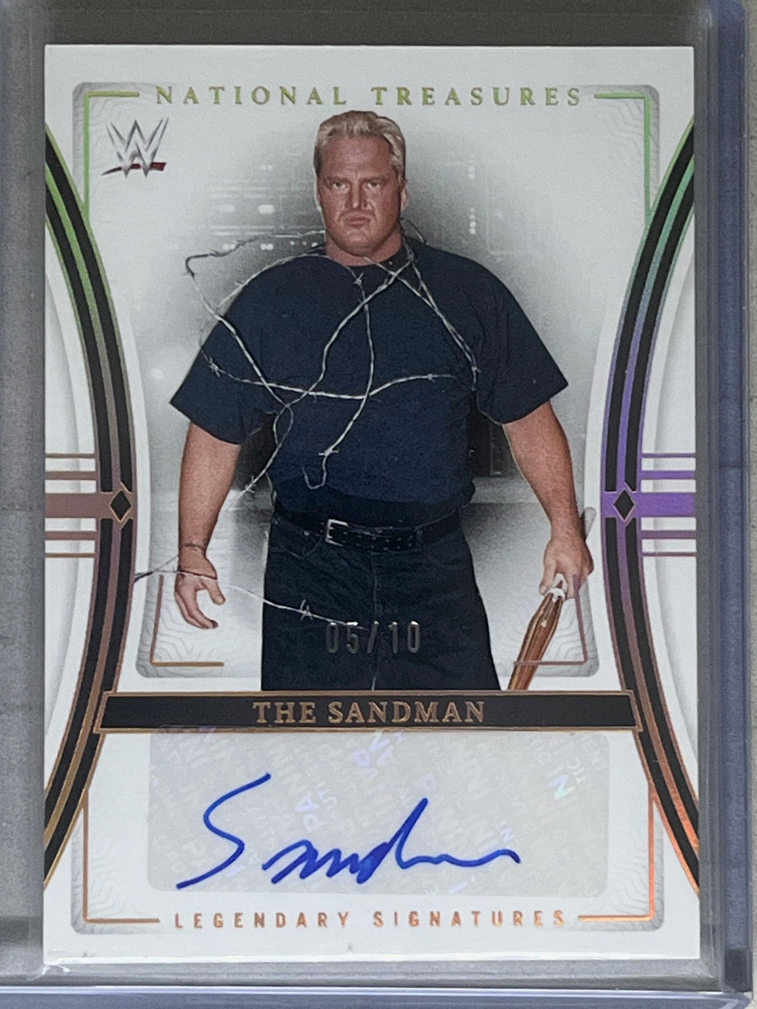 2024 Panini National Treasures WWE Legendary The Sandman  AUTO HOLO GOLD 8/10