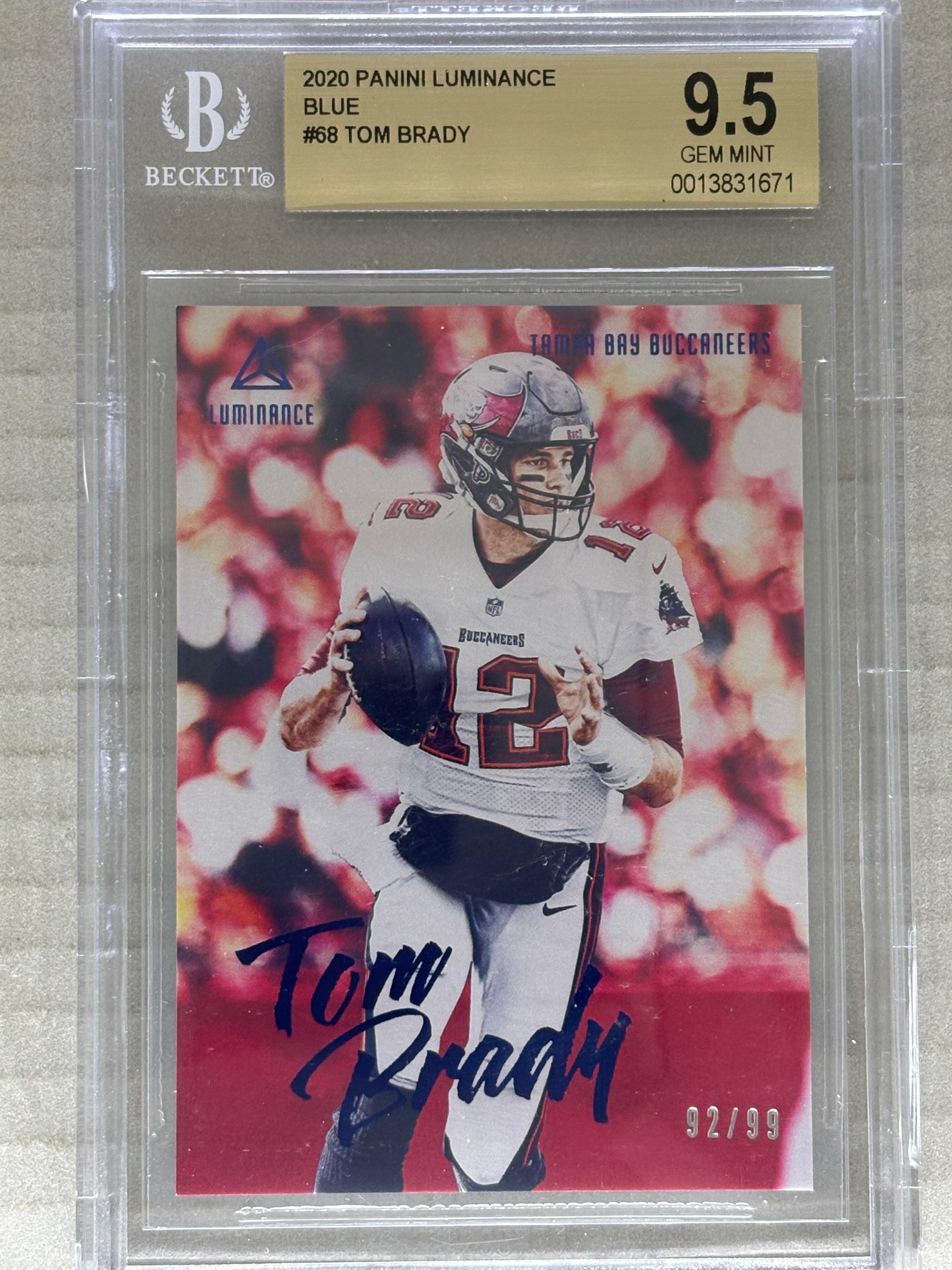 2020 Panini Luminance Blue /99 Tom Brady BGS 9.5