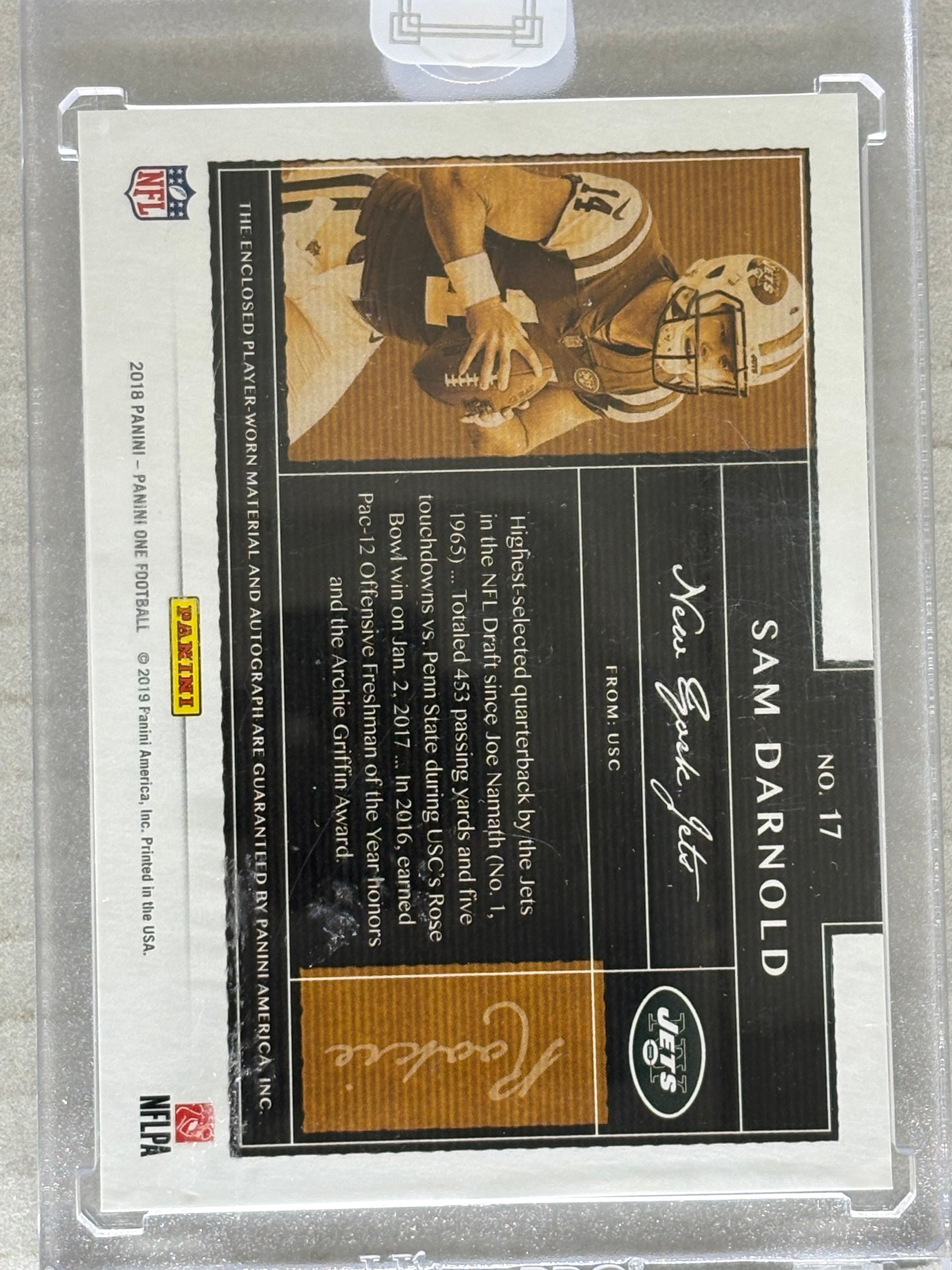 2018 Panini One Rookie Auto Patch /199 Sam Darnold