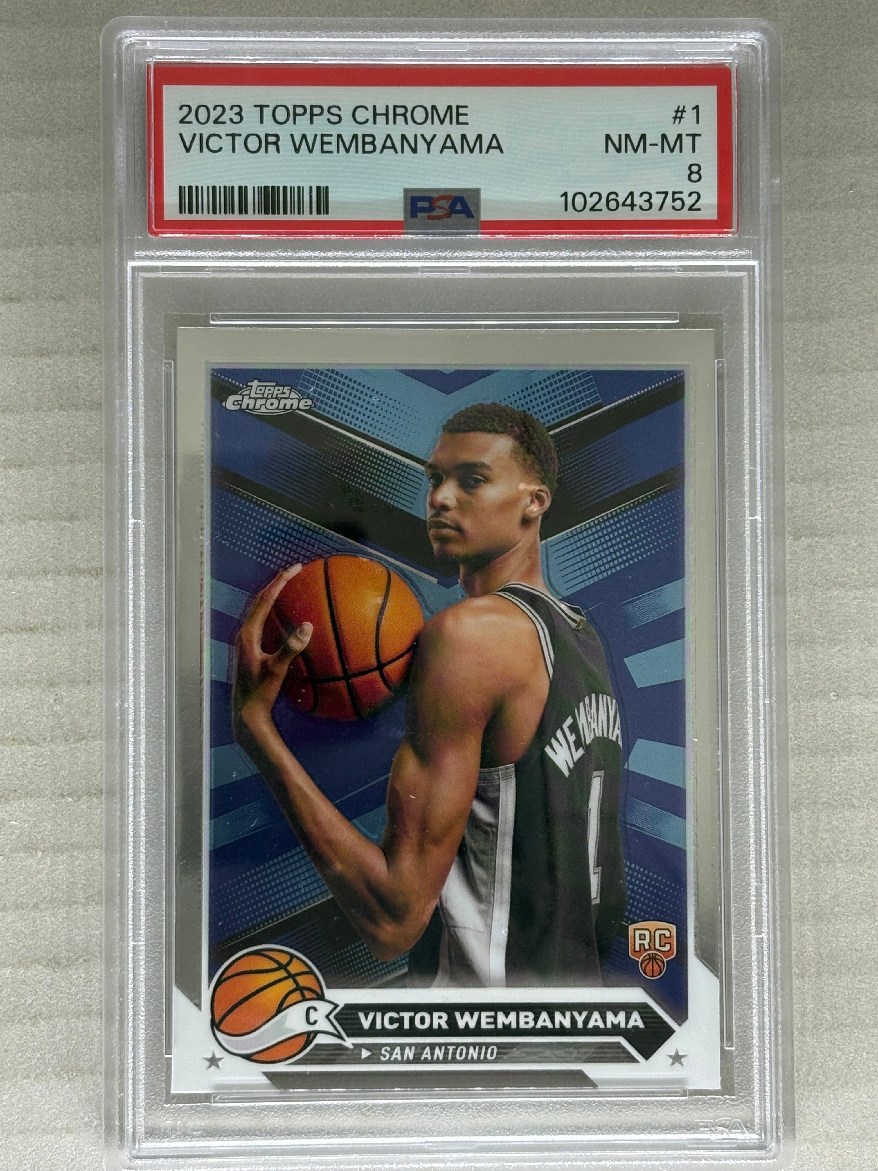 2023 Topps Chrome Victor Wembanyama PSA 8