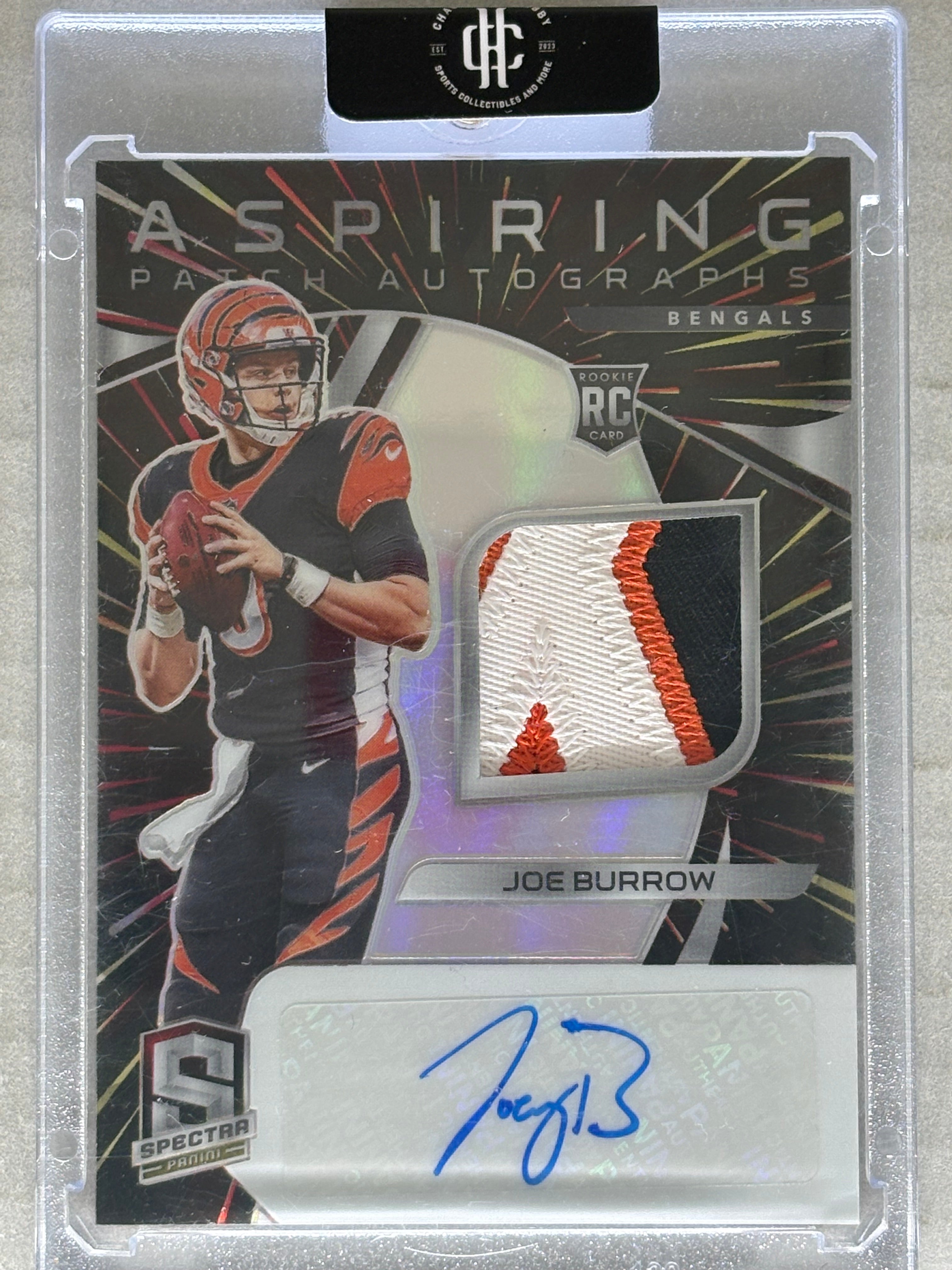 2020 Panini Spectra Joe Burrow Aspiring Patch Autographs Rookie