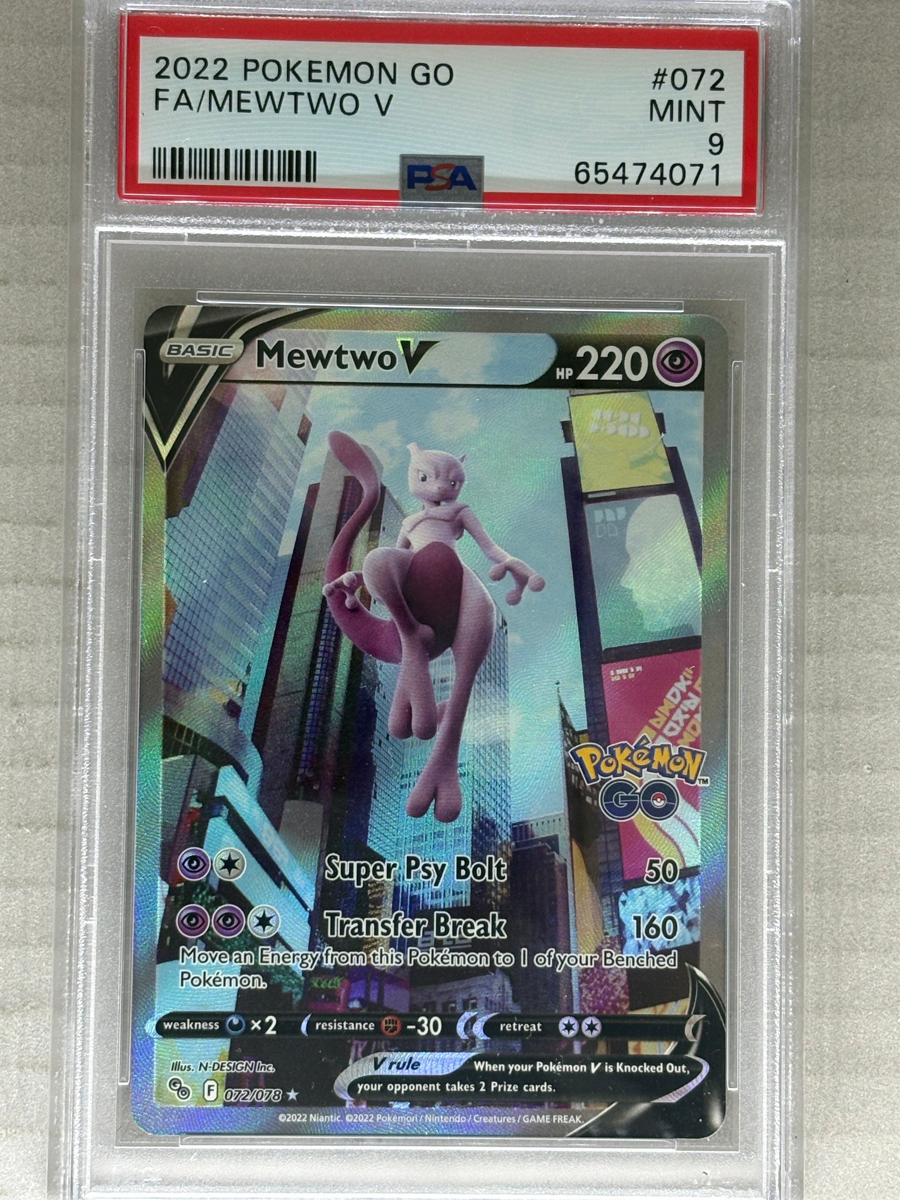 2022 Pokemon Go Mewtwo V Ultra Rare PSA 9