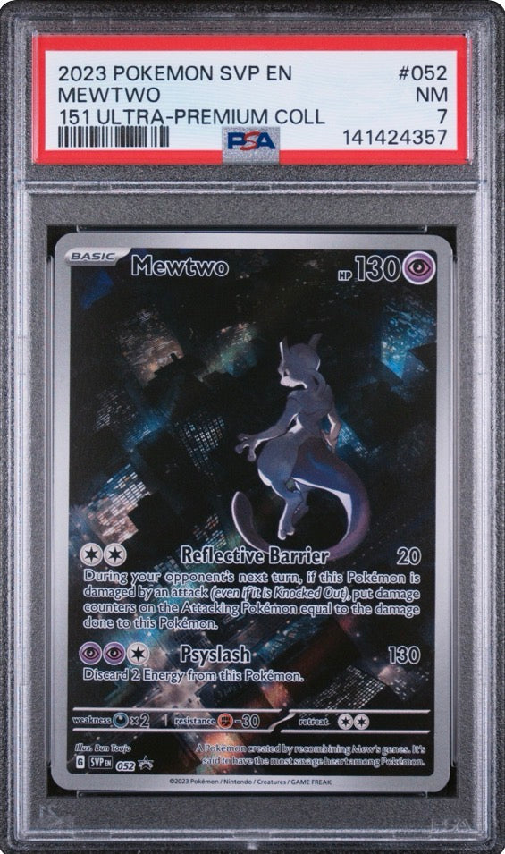 2023 Scarlet & Violet 151 UPC Mewtwo Promo Holo PSA 7