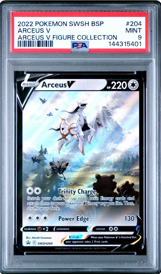 2022 Sword & Shield Promo Figure Collection Arceus V SWSH204 PSA 9
