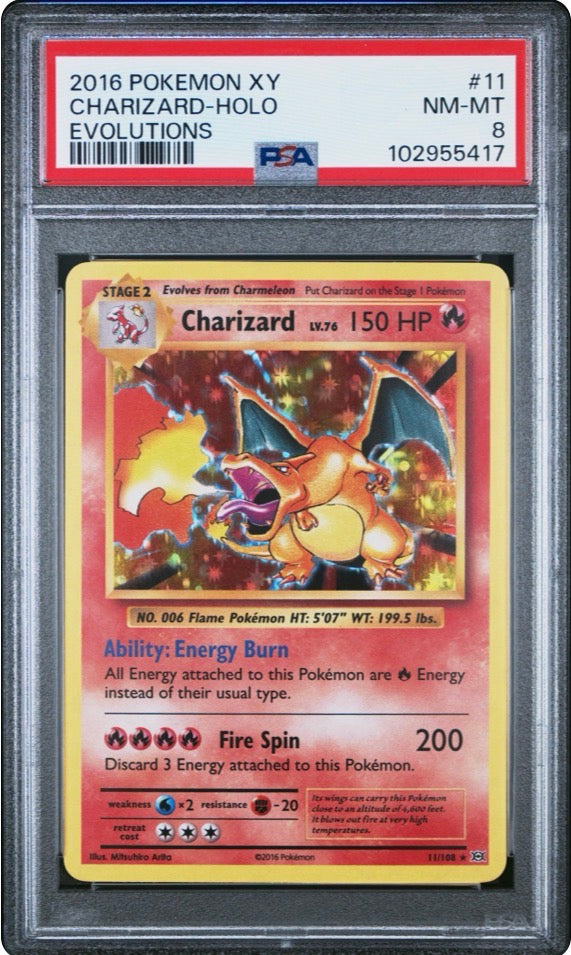 2016 Pokemon XY Evolutions Charizard Holo PSA 8