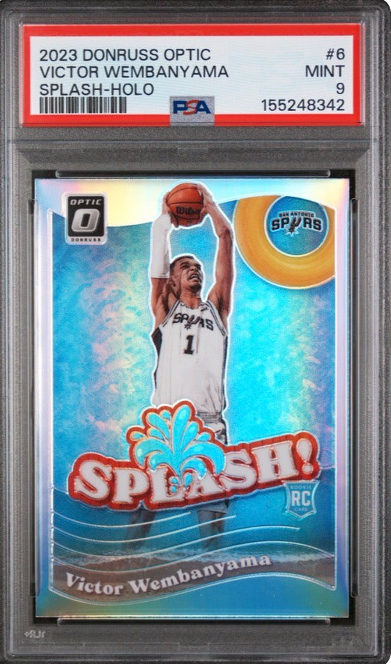 2023 Donruss Optic Victor Wembanyama Splash Holo Rookie PSA 9