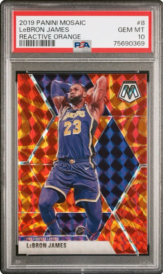 2019 Panini Mosaic LeBron James Reactive Orange PSA 10