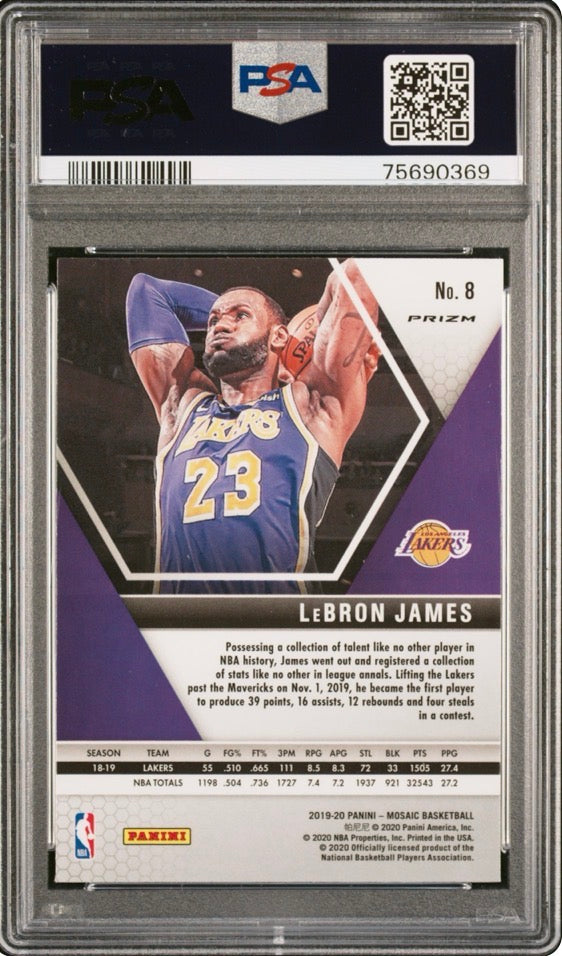 2019 Panini Mosaic LeBron James Reactive Orange PSA 10