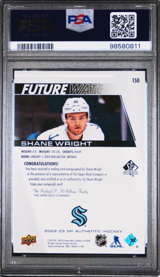 2022 SP Authentic Future Watch Auto Shane Wright PSA 9