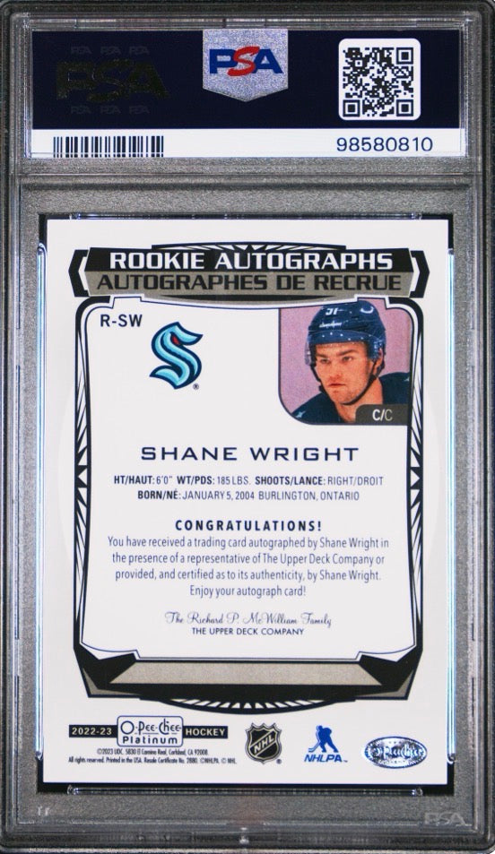 2022 Upper Deck Young Guns Shane Wright PSA 10