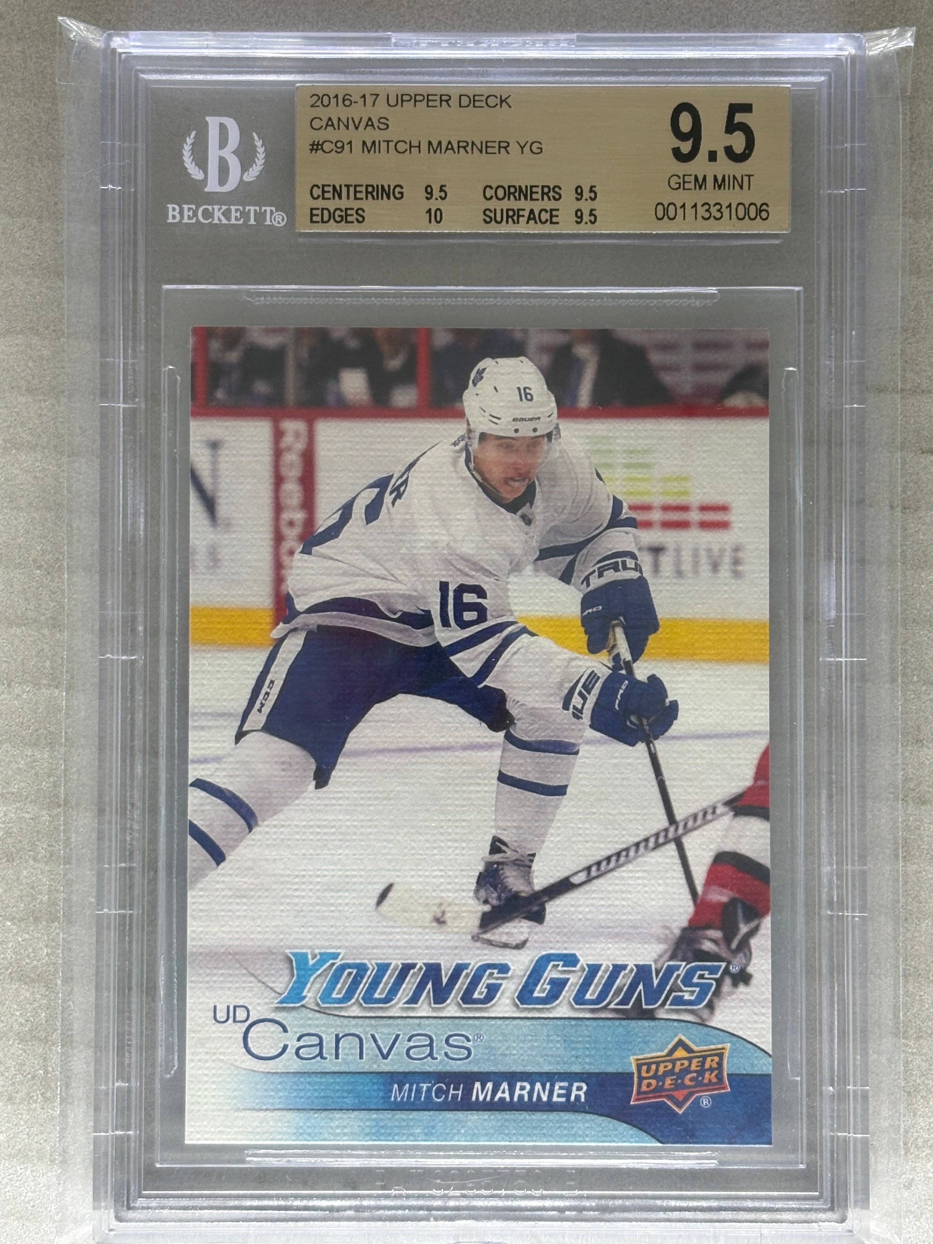 2016-17 Upper Deck Young Guns Canvas Mitch Marner BGS 9.5